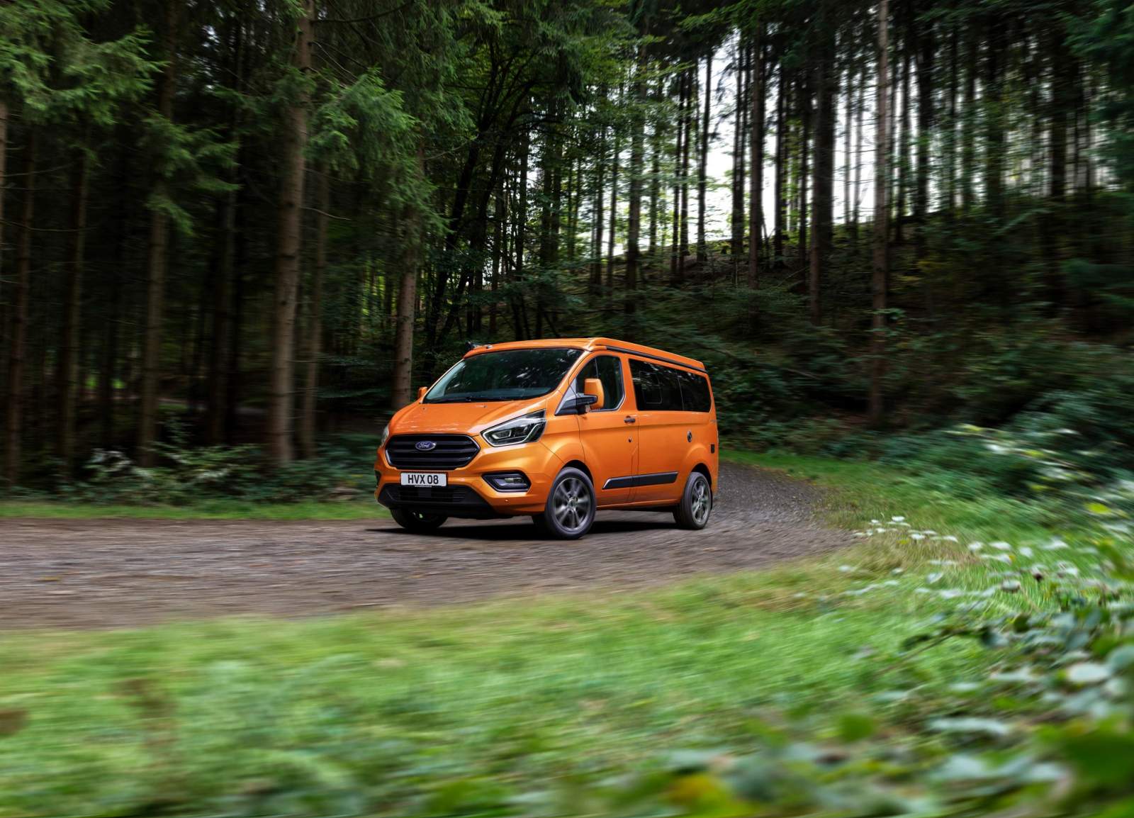 Orange Ford Transit Custom