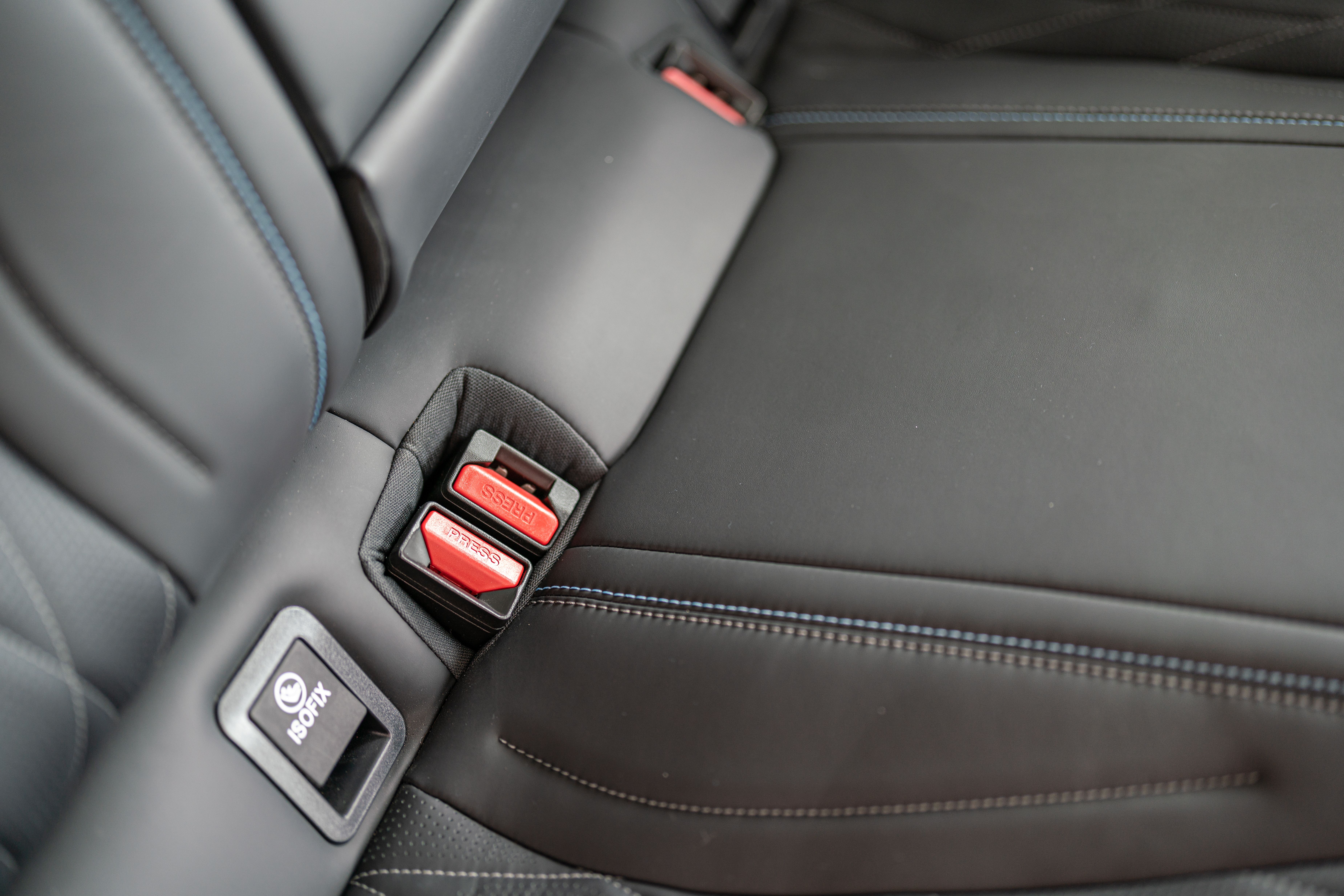 car interior with ISOFIX button