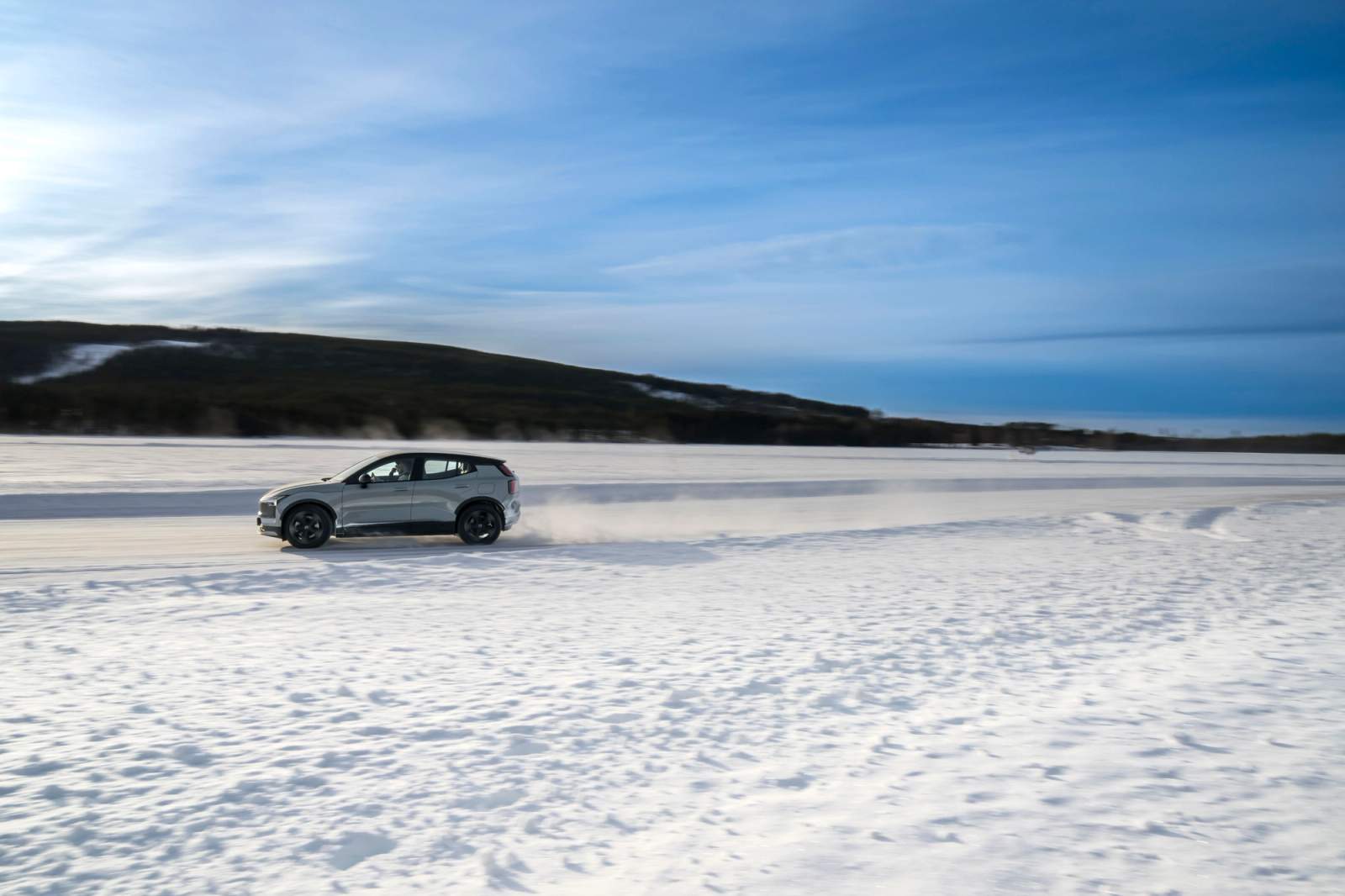 white car on snow