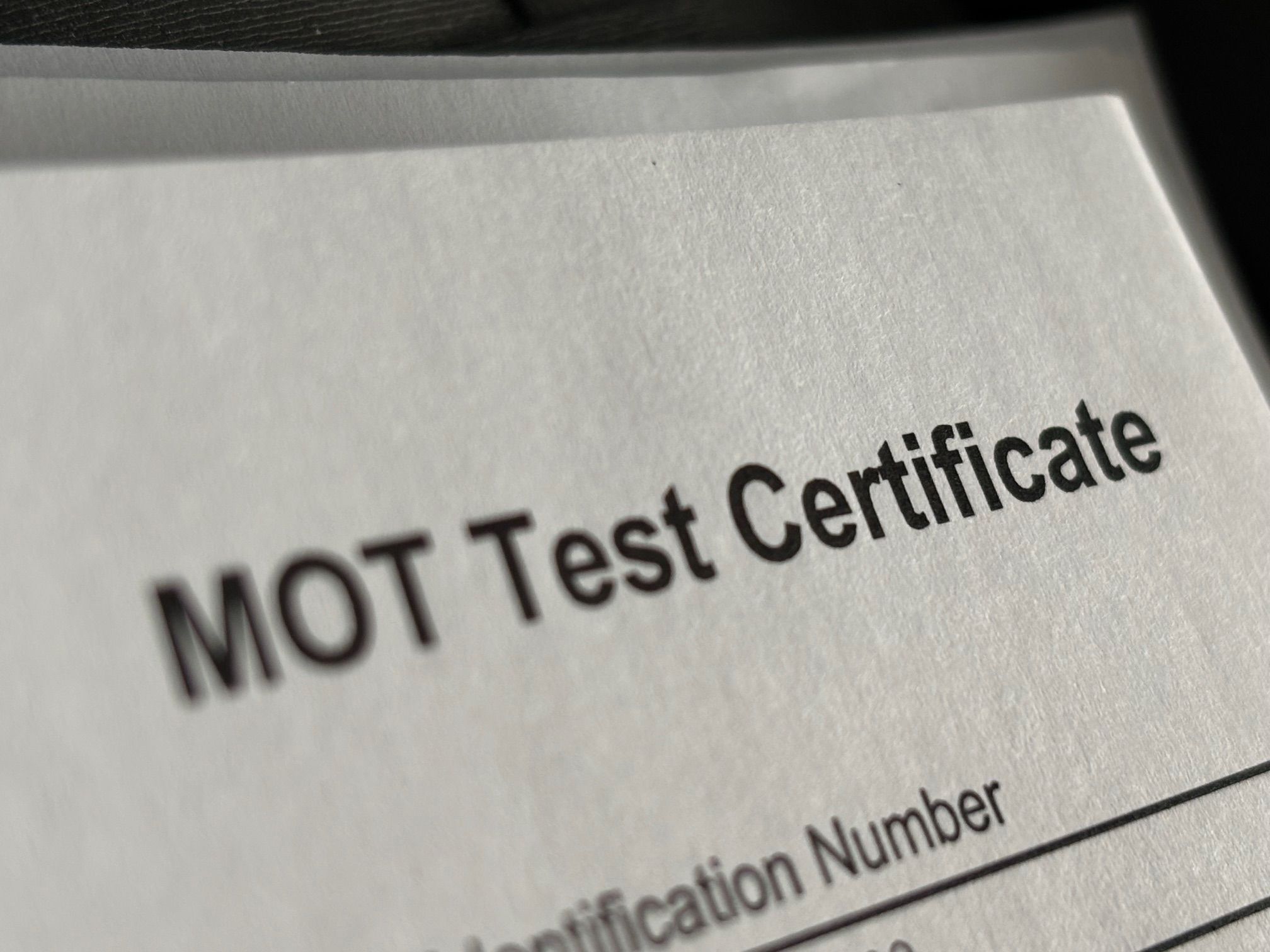 MOT test certificate
