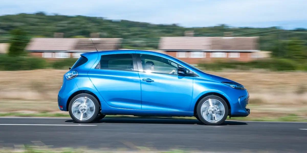 blue car on the road