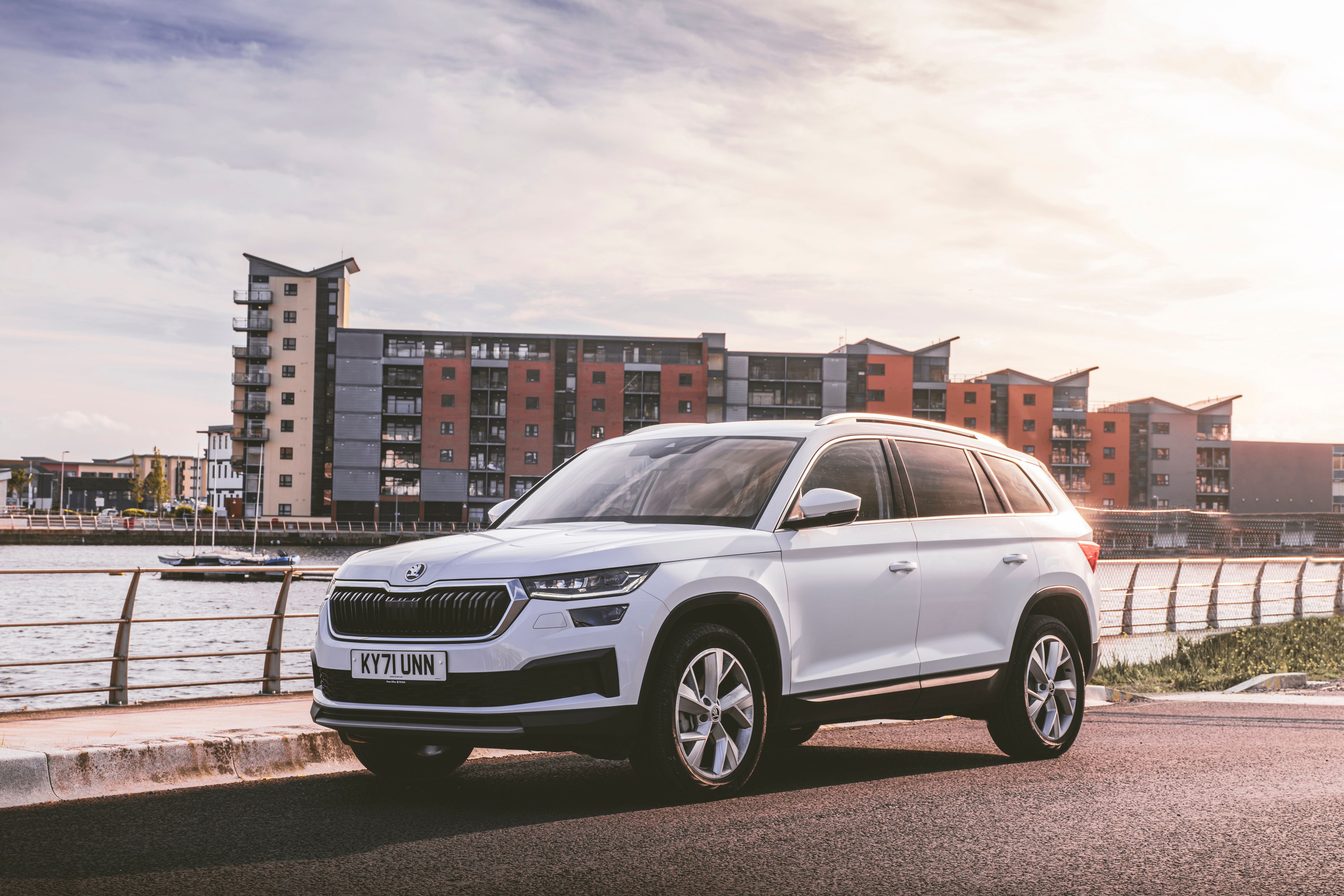 White Skoda Kodiaq 