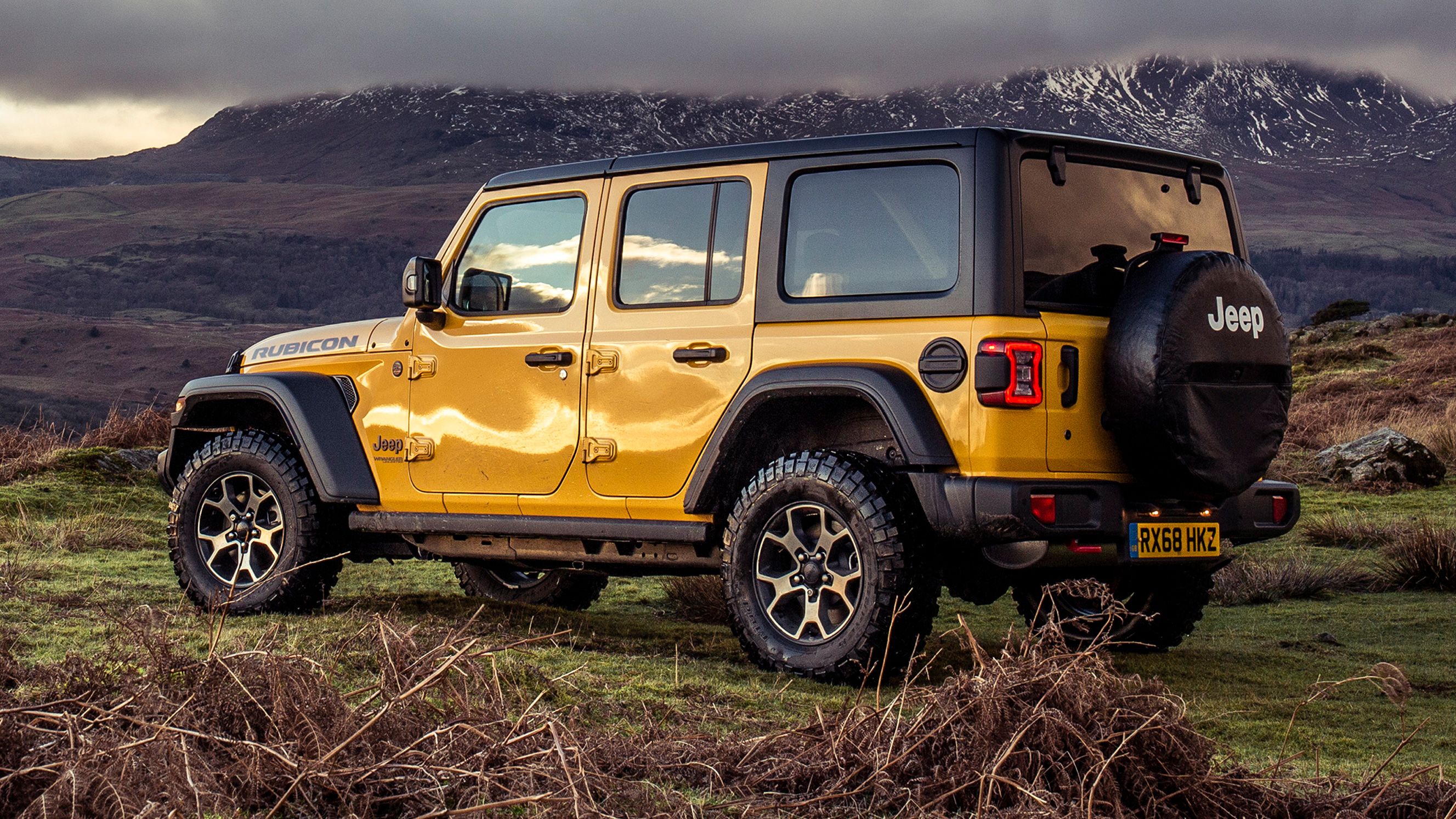 Jeep Wrangler rear quarter parked