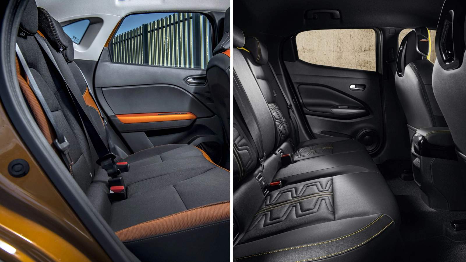 Renault Captur and Nissan Juke rear seats side by side