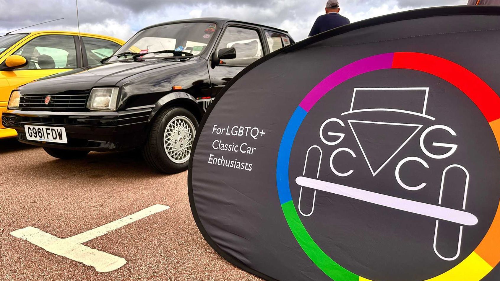 MG Metro in front of a GCCG sign