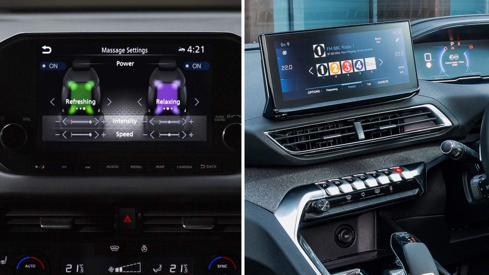 Nissan Qashqai vs Peugeot 3008 infotainment