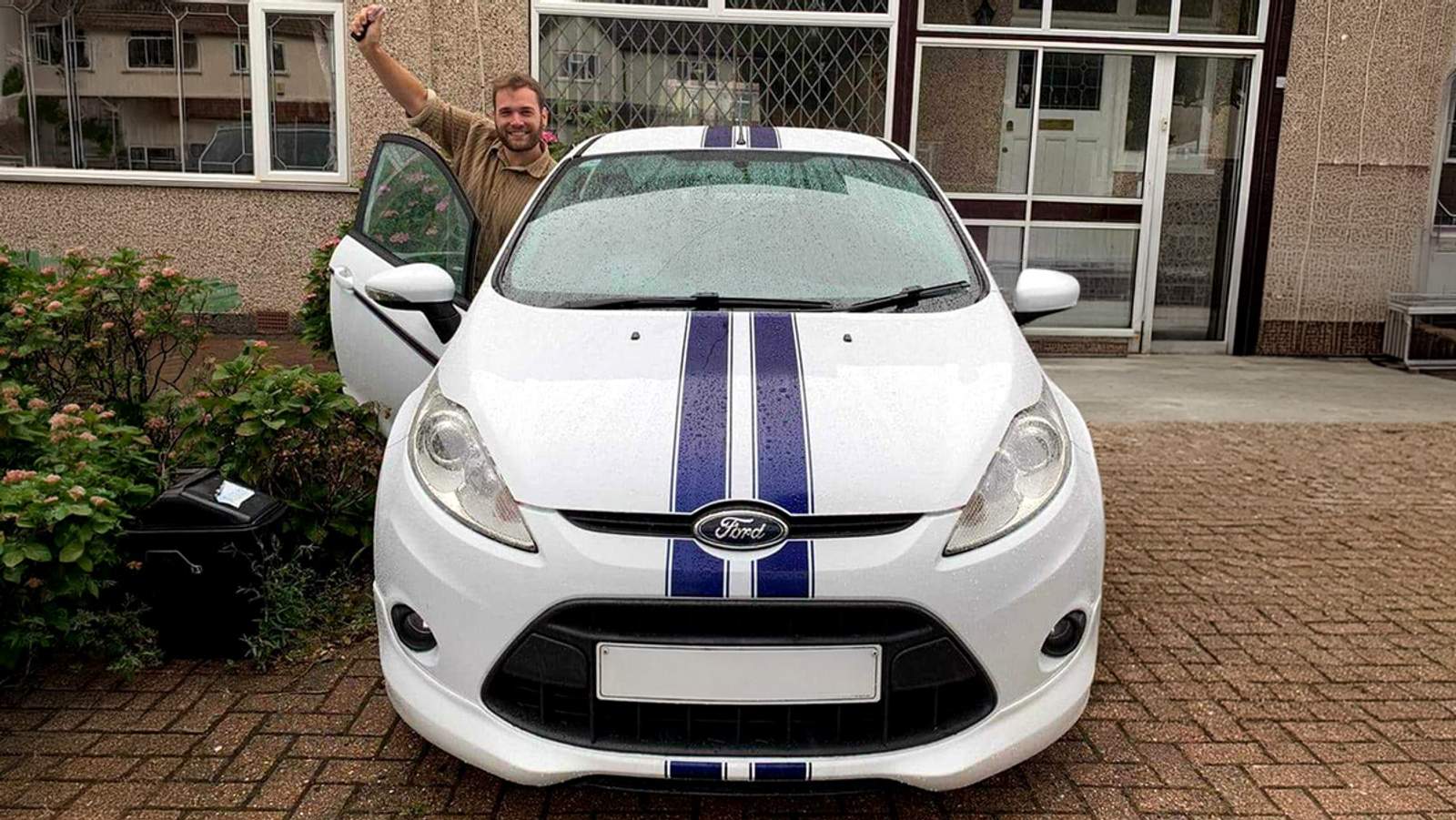 Charlie Harvey with his first car