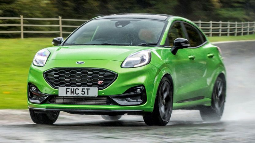 Ford Puma ST driving on a UK backroad