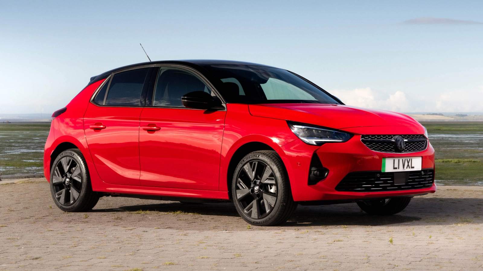 Red Vauxhall Corsa Electric