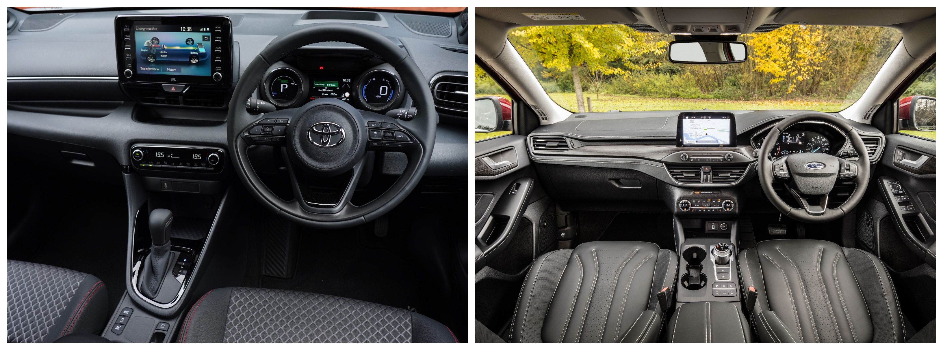 Toyota Yaris and Ford Focus interiors