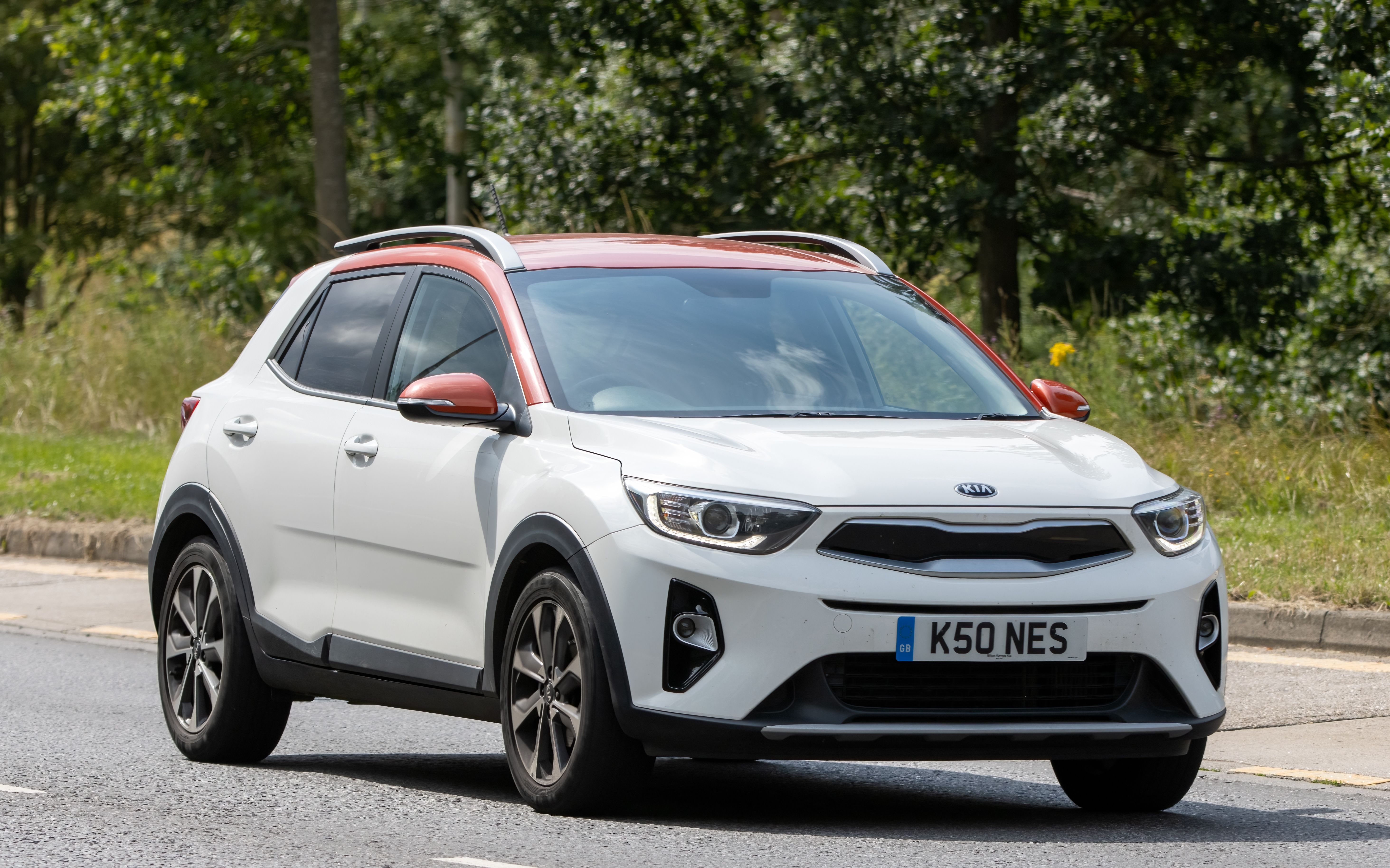 white car on the road