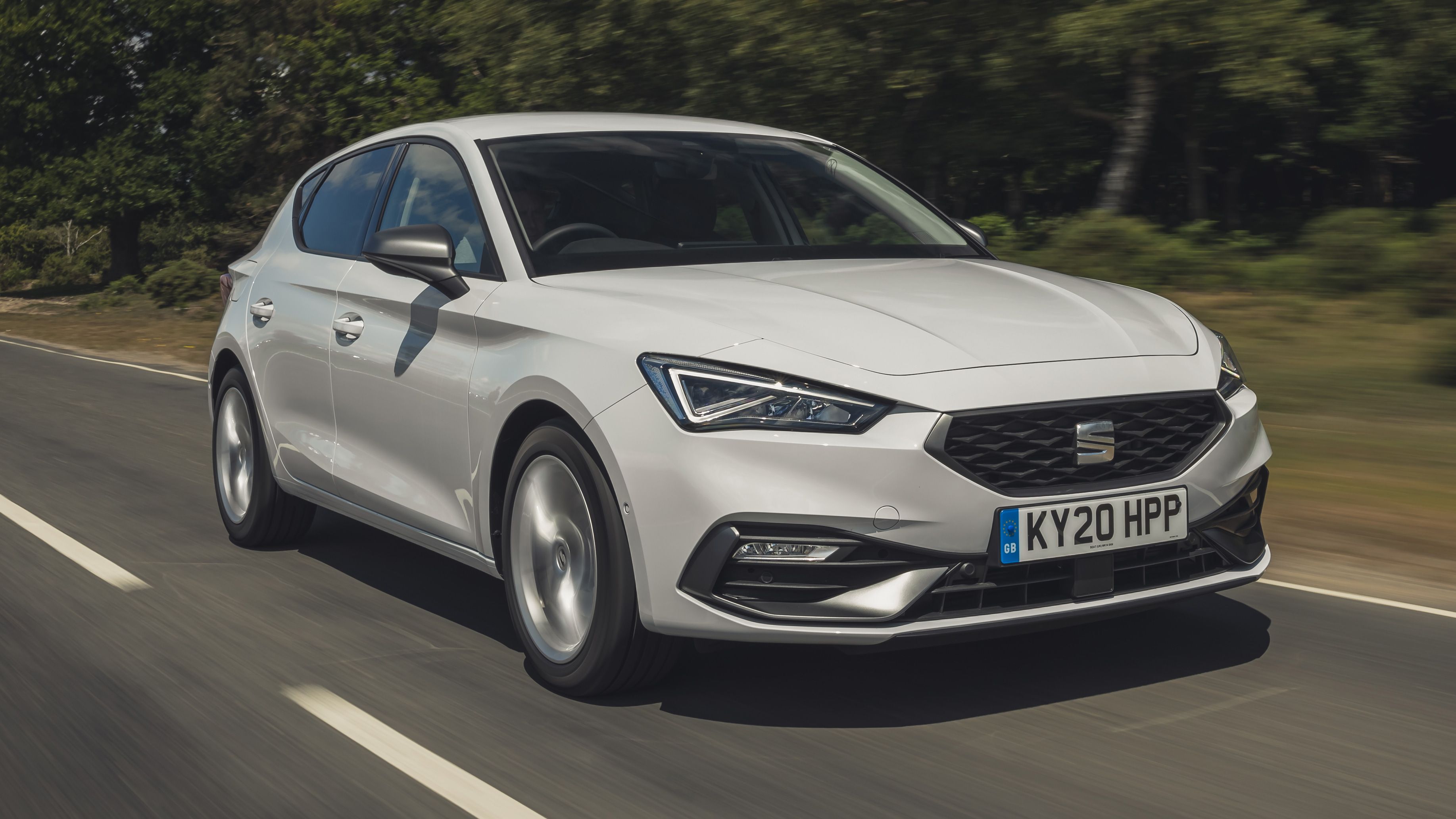 SEAT Leon in FR trim driving along a UK road