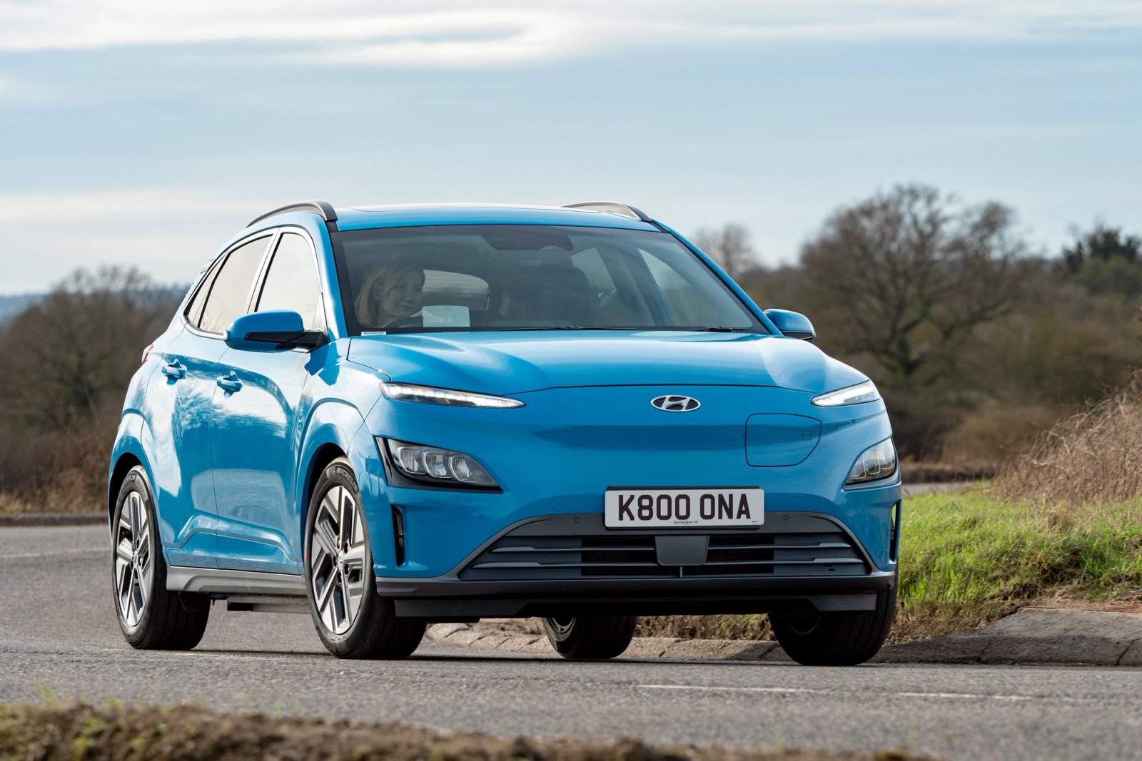 blue hyundai kona