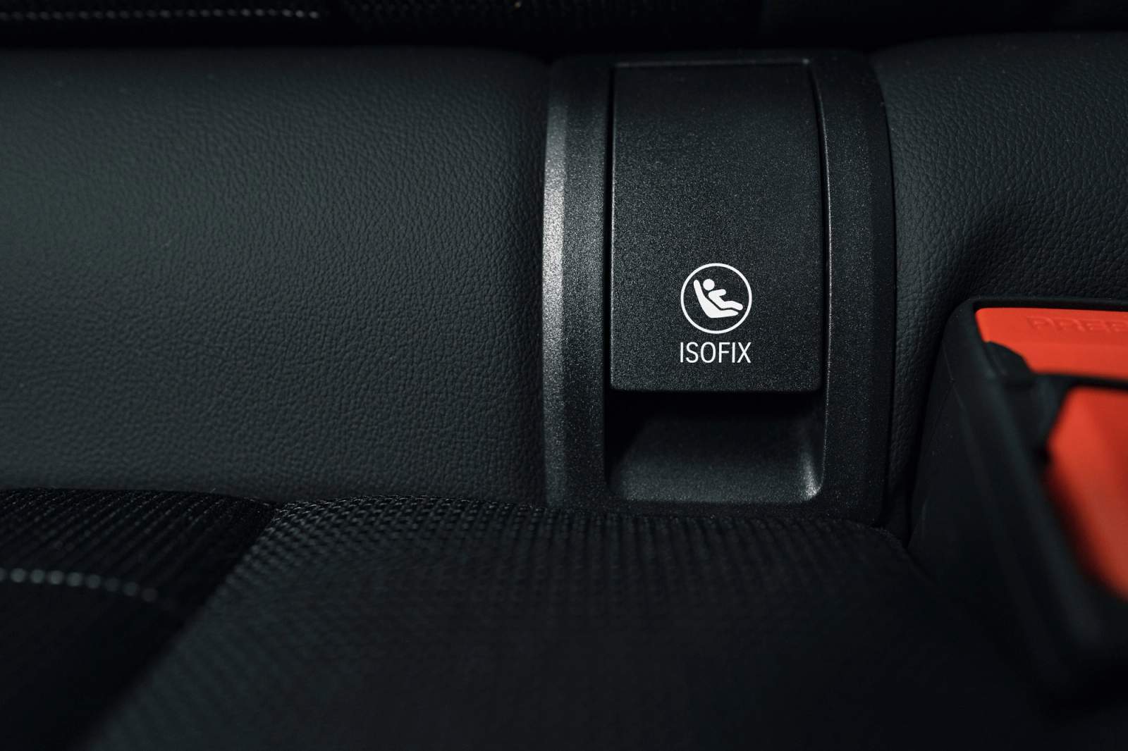 car interior with ISOFIX button