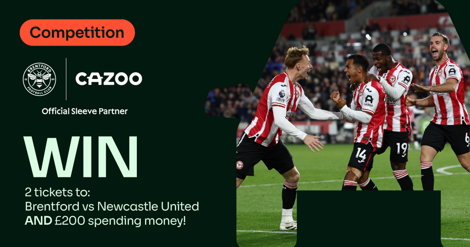 Win tickets to Brentford vs Newcastle United with Cazoo - competition 