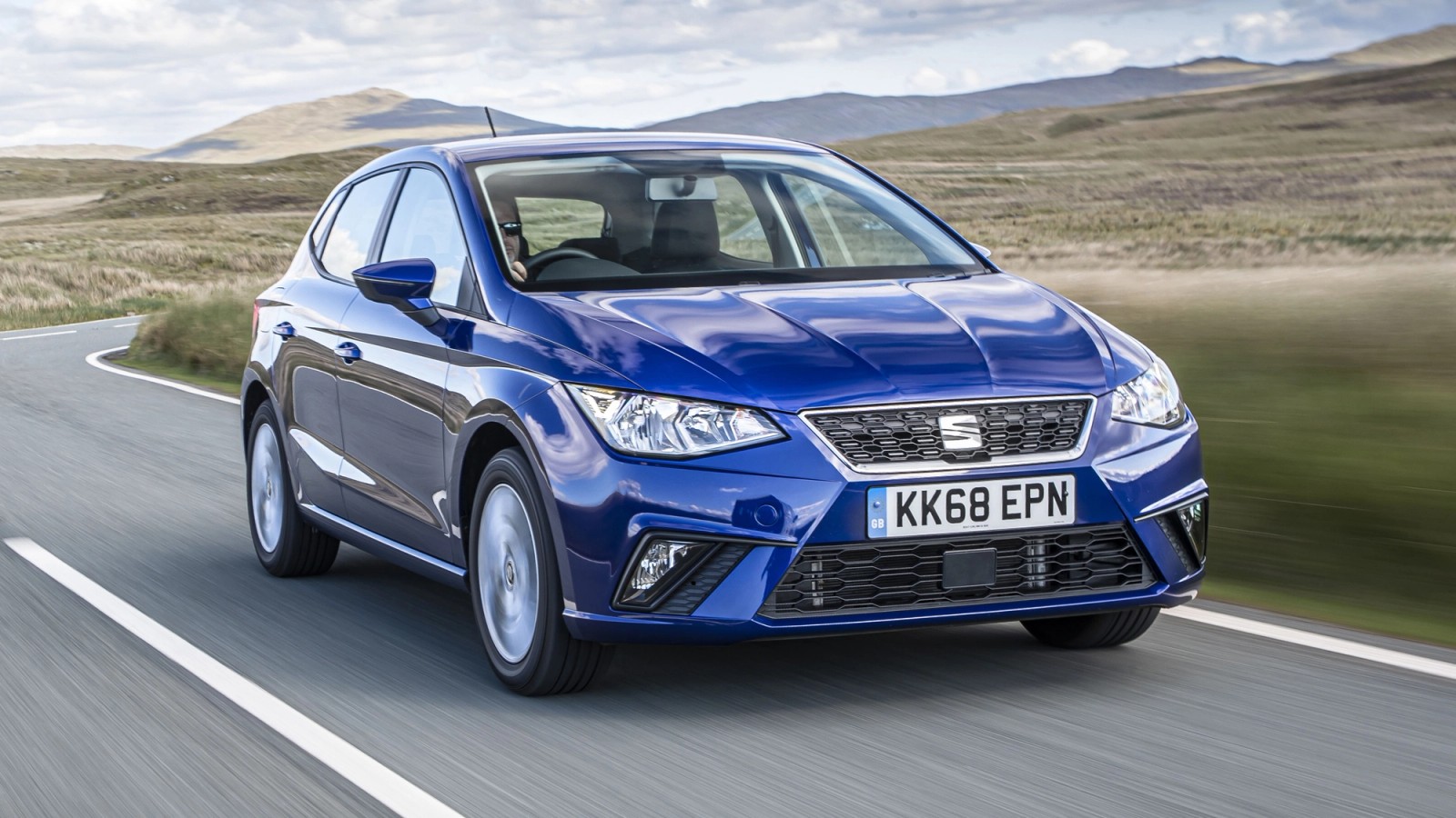 Blue Seat Ibiza front driving