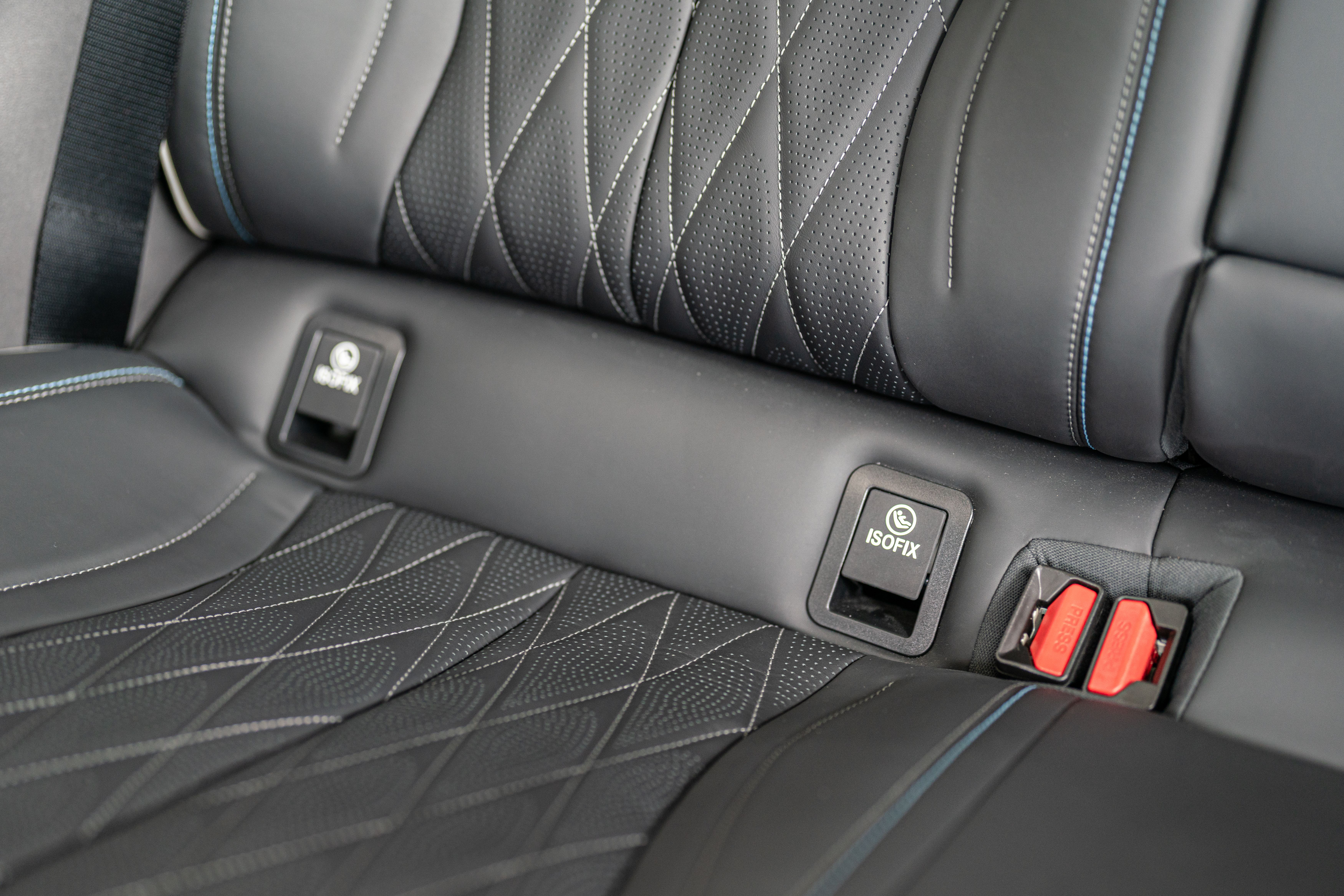 car interior with ISOFIX buttons