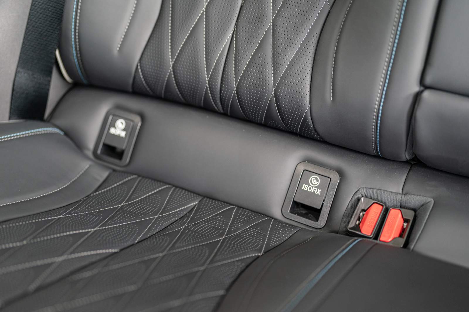 car interior with ISOFIX buttons