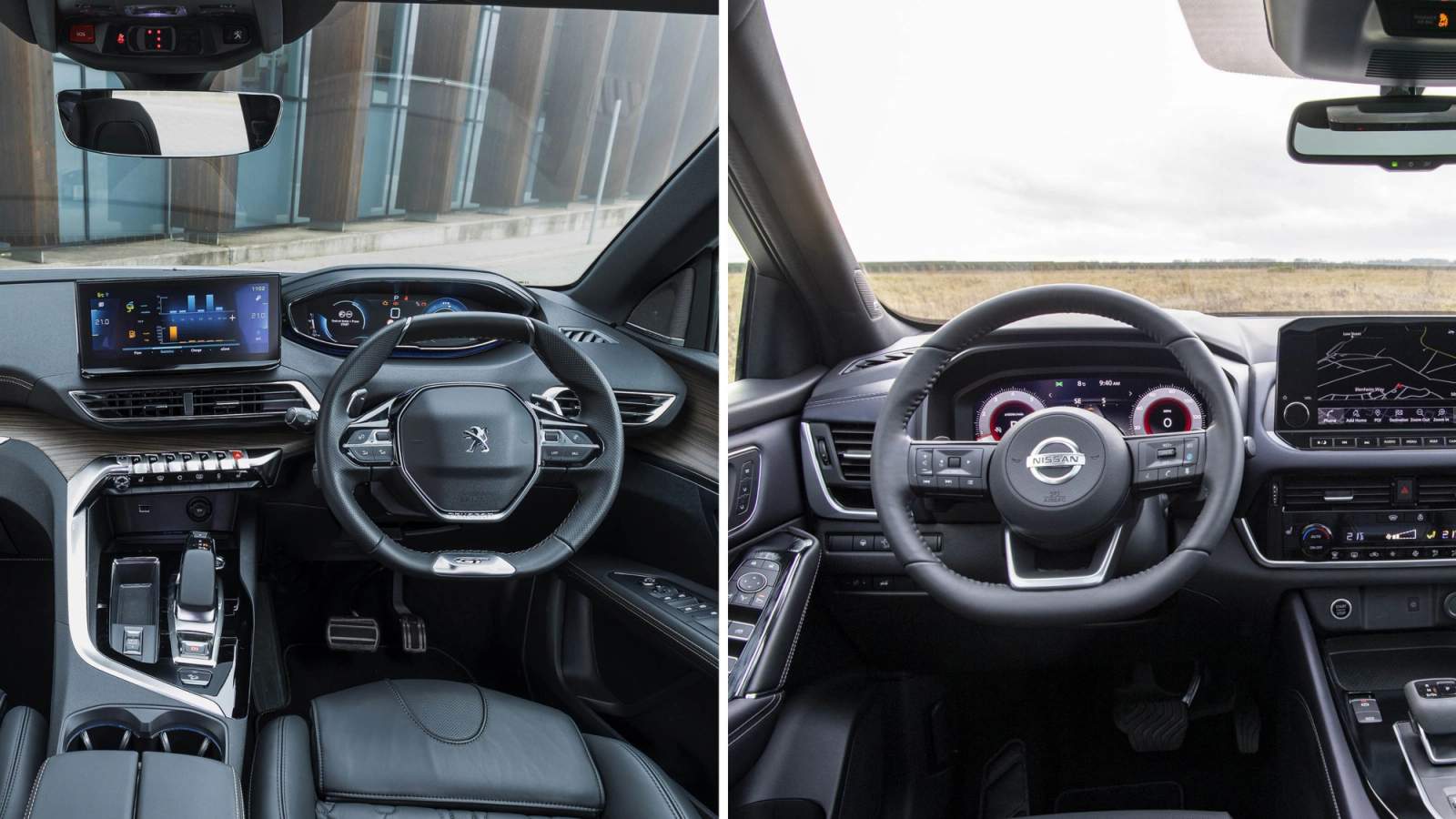 Peugeot 3008 vs Nissan Qashqai interior