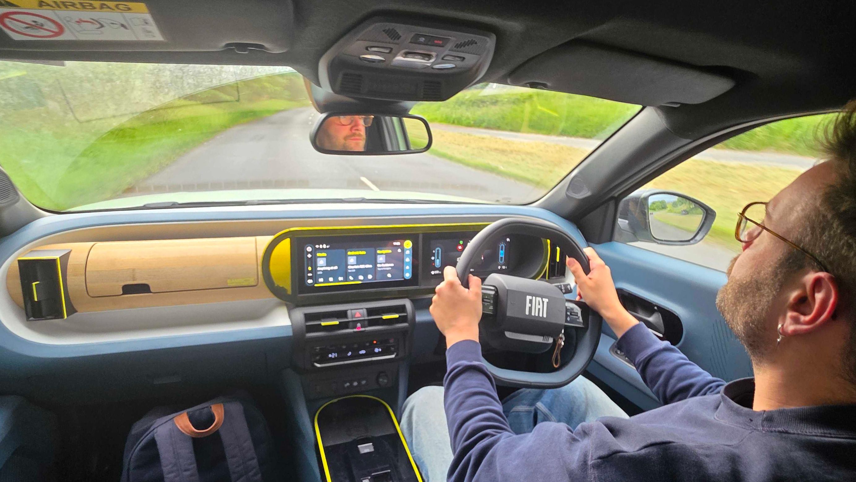 Charlie Harvey driving the Fiat Grande Panda