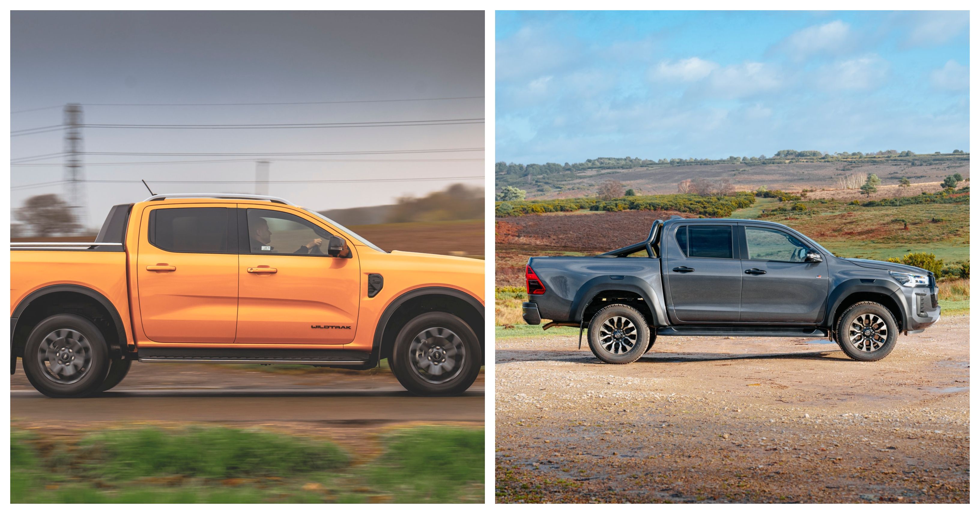 ford ranger and toyota hilux side on