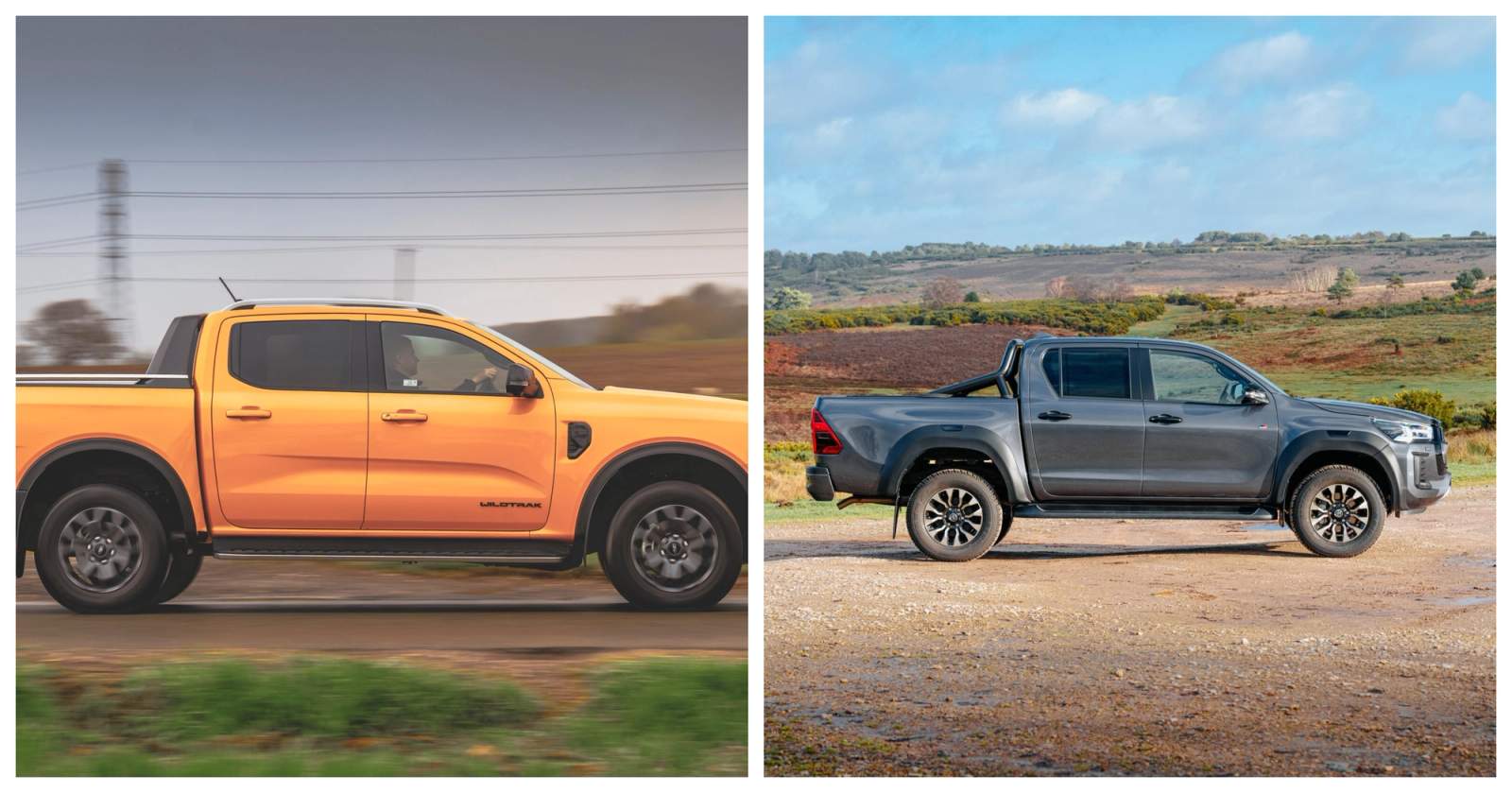 ford ranger and toyota hilux side on