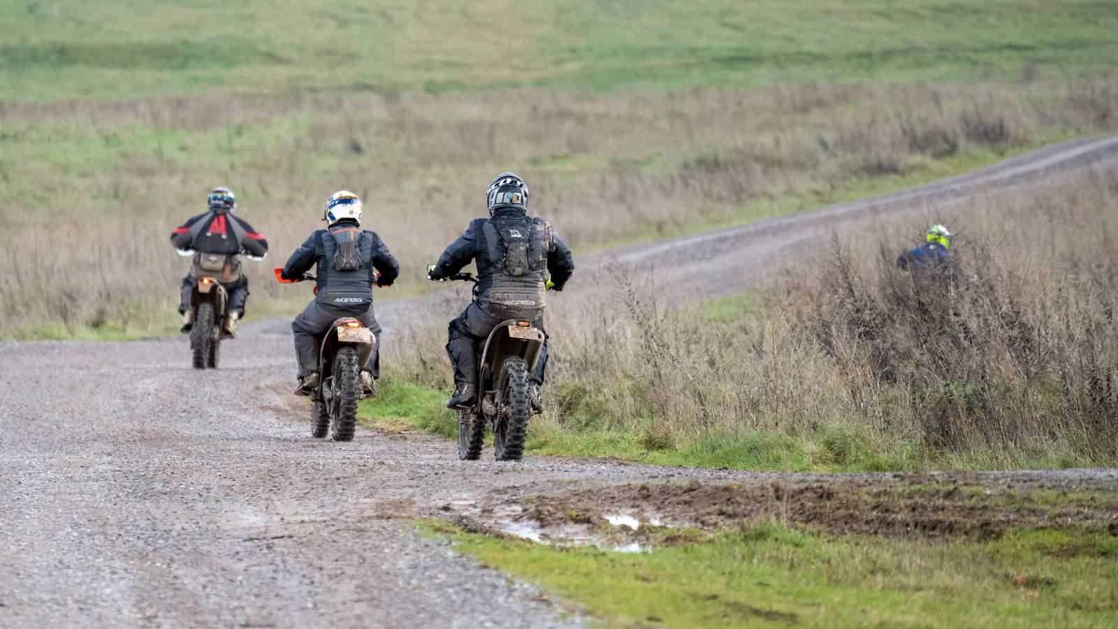 Motorbikes on a green lane ride