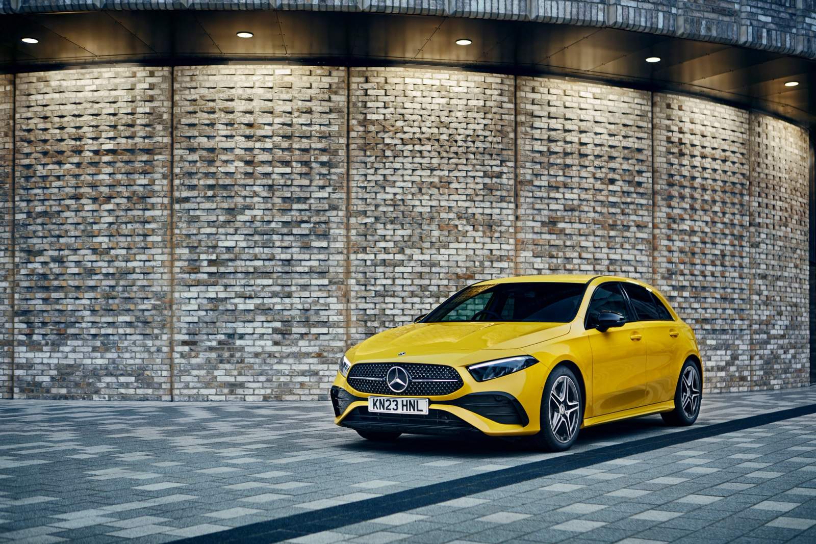 yellow car parked