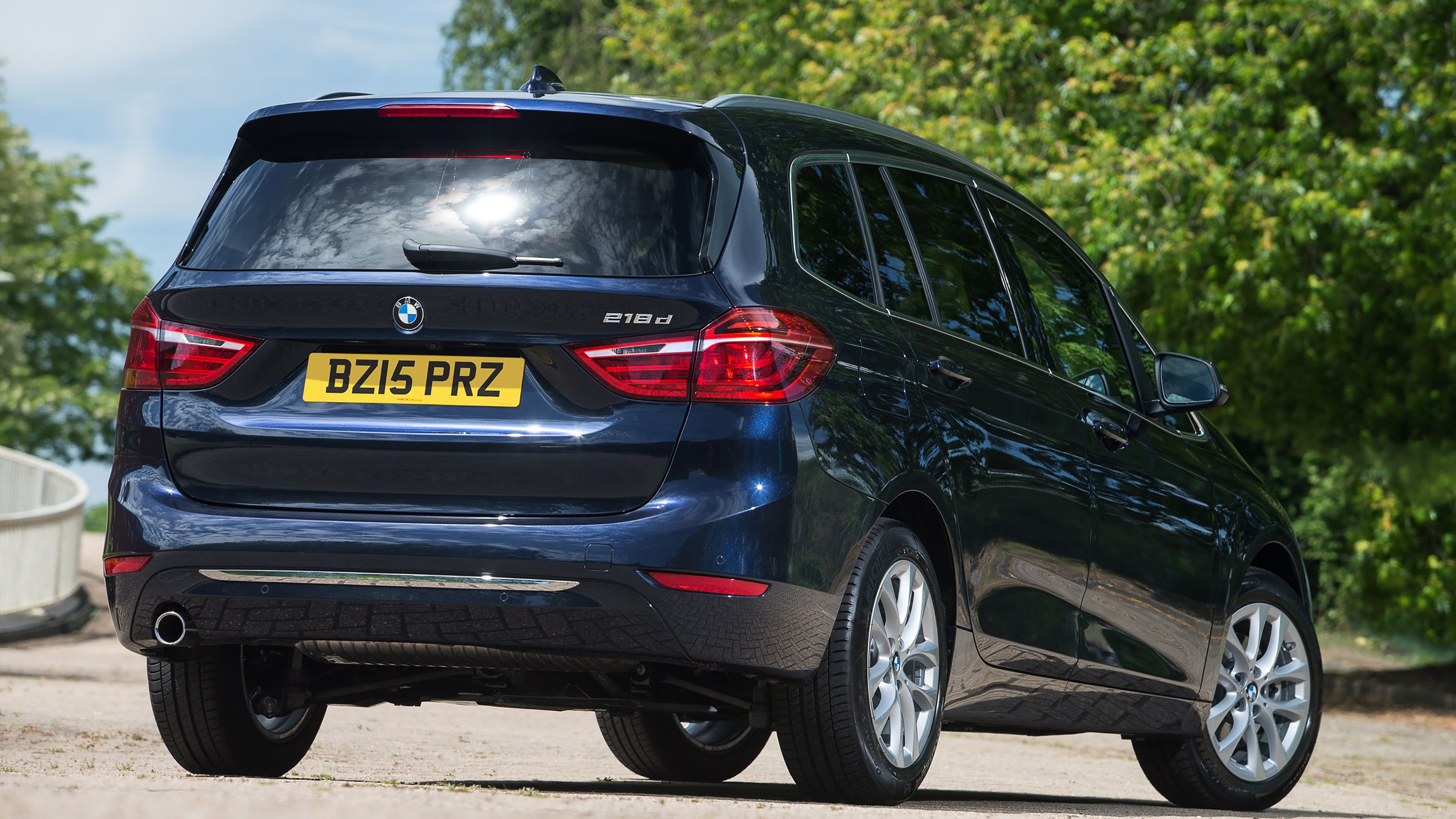 Blue BMW 2 Series Gran Tourer rear