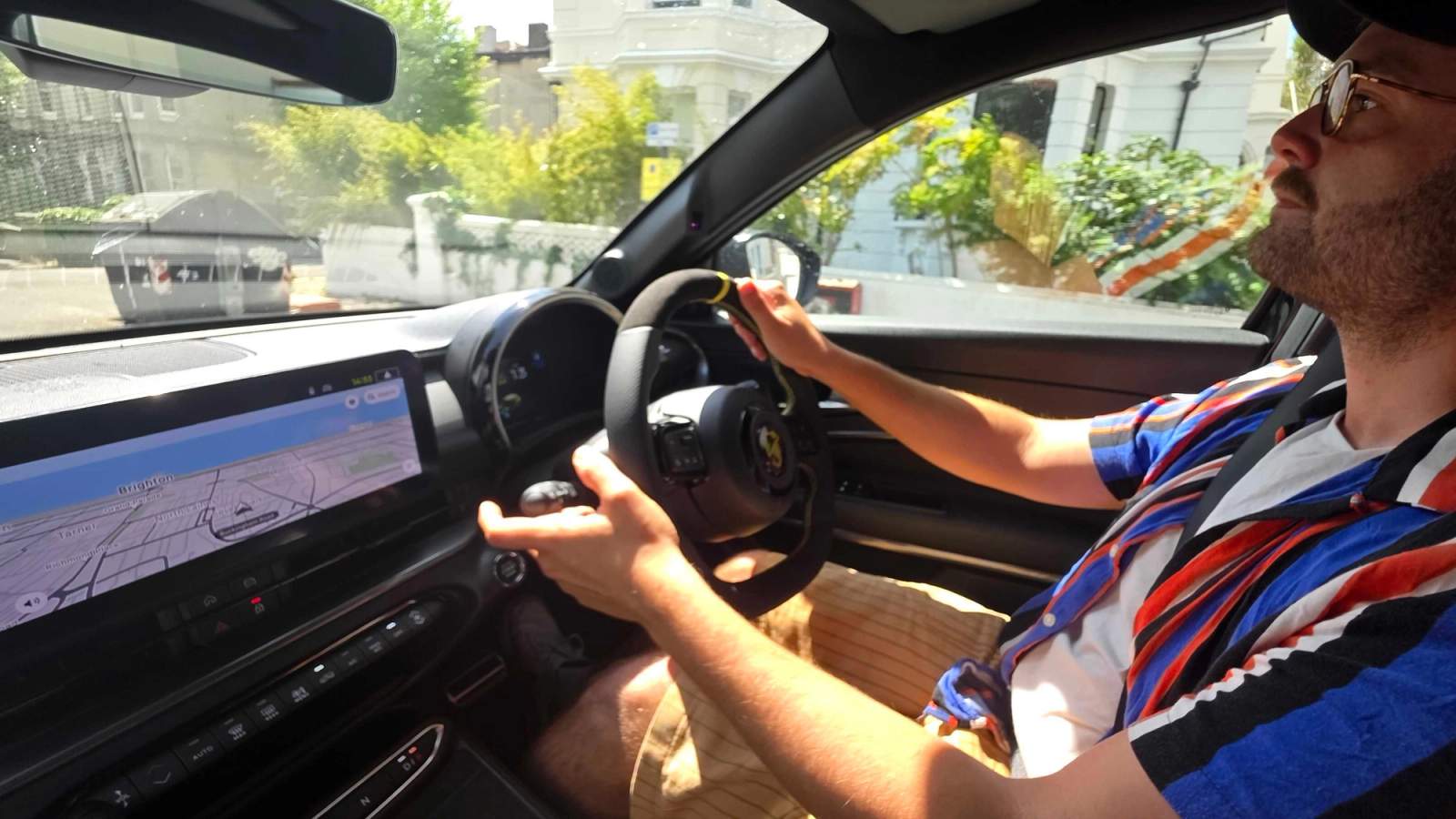 Charlie Harvey driving the Abarth 600e
