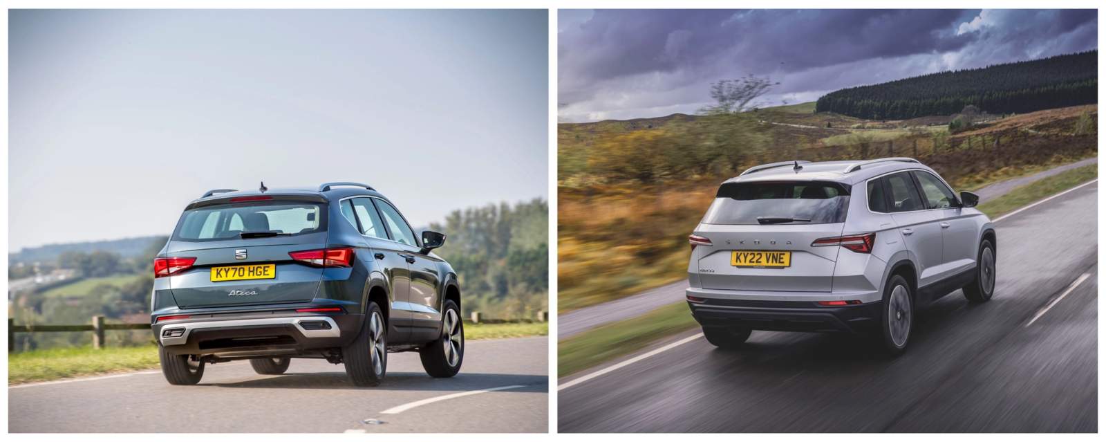 Seat Ateca and Skoda Karoq rear driving