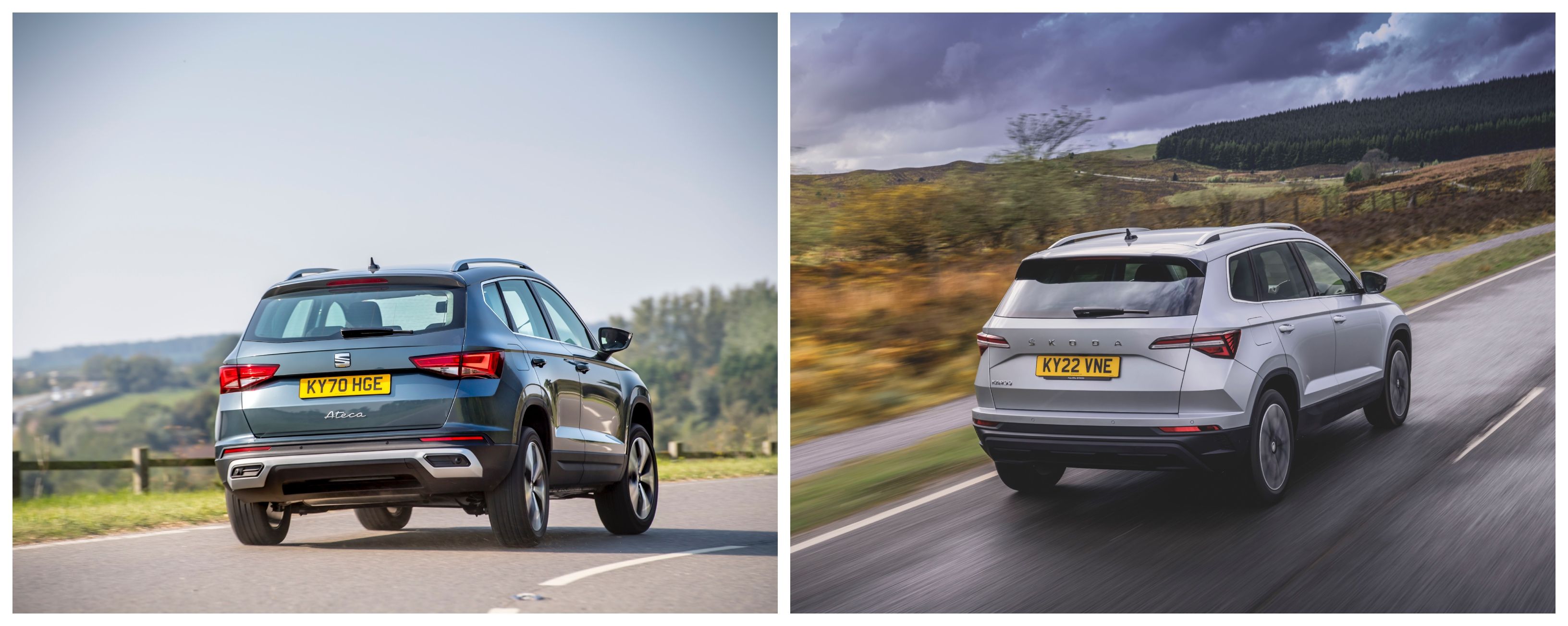 Seat Ateca and Skoda Karoq rear driving