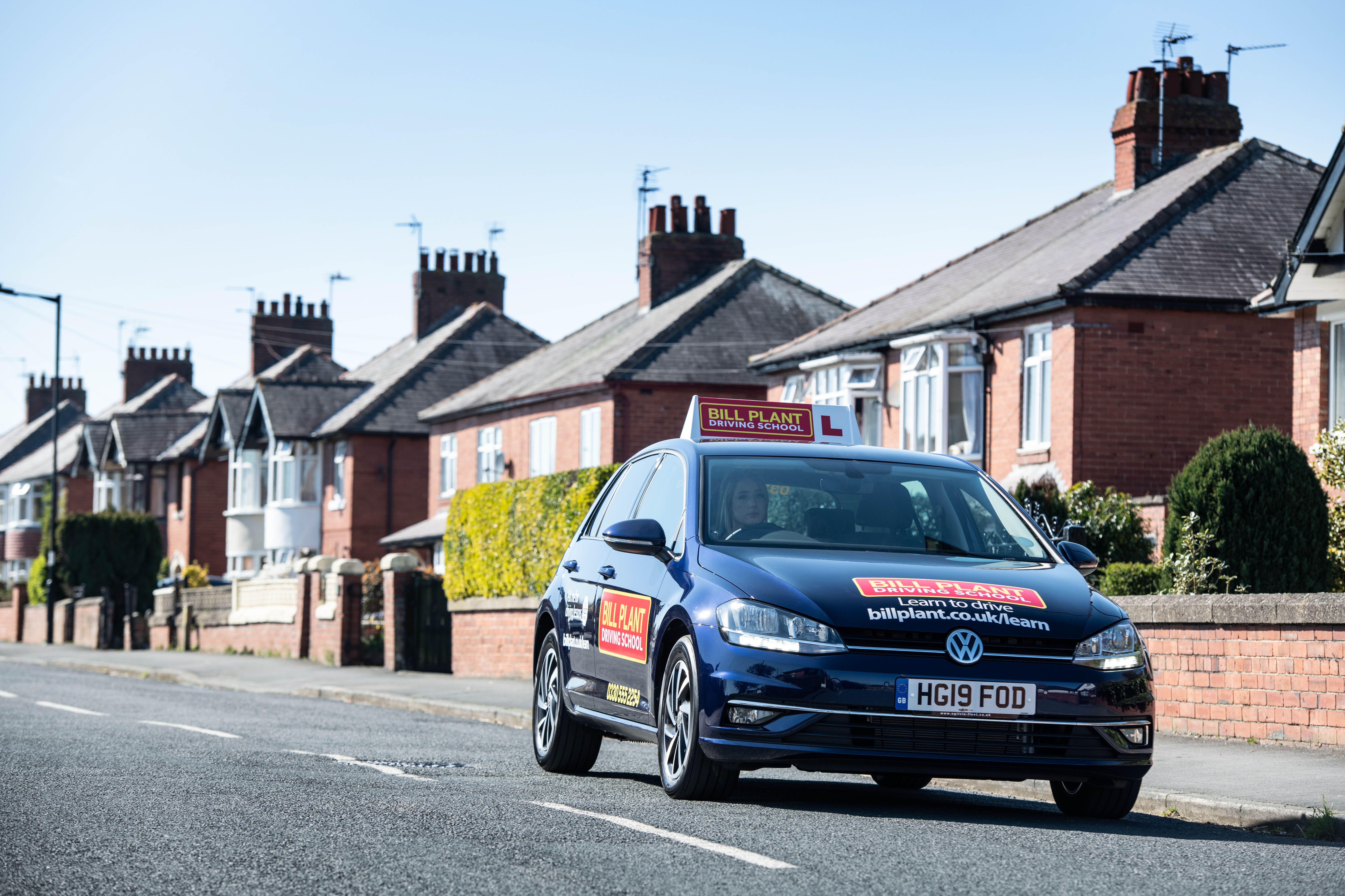 Learner driver in a Volkswagen Golf