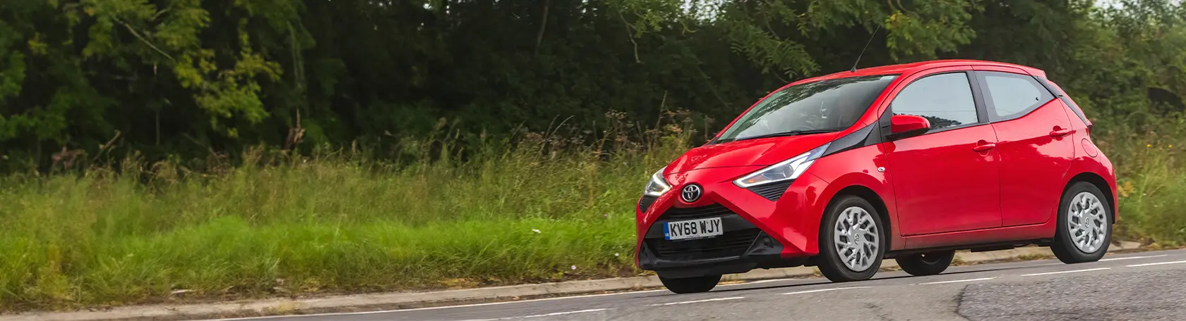 Used Toyota Aygo, Driving, Red