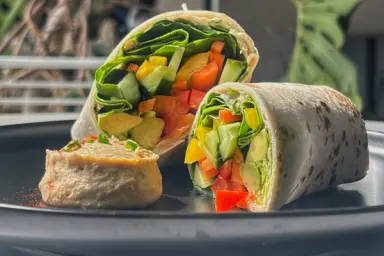 Vegetable pita wrap Chef Nam Catering Ann Arbor