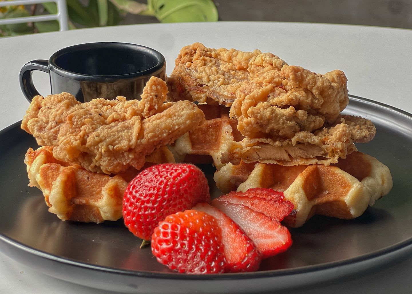 Chicken and waffles Chef Nam Catering Ann Arbor