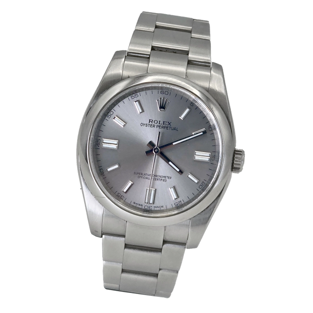 Rolex Oyster Perpetual 36 Grey Dial Ref. 116000 — pre-owned luxury watch at Pertempus