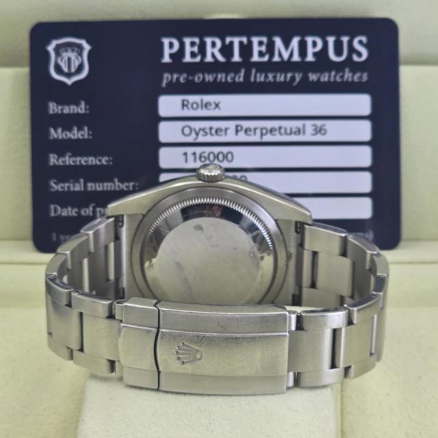 Rolex Oyster Perpetual 36 Grey Dial Ref. 116000, pre-owned luxury watch at Pertempus, view 5