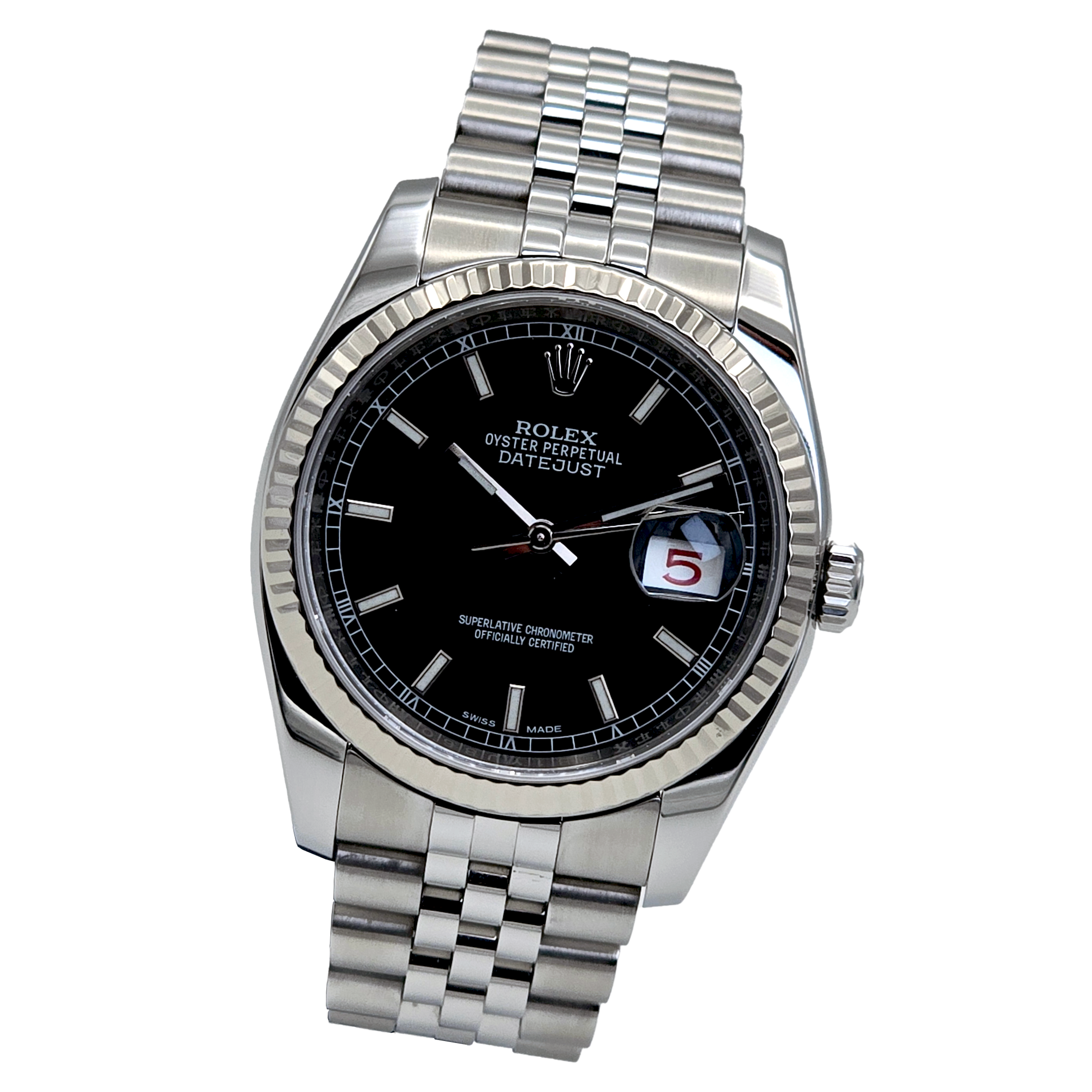 Rolex Datejust 36 on Super Jubilee bracelet Ref. 116234 — pre-owned luxury watch at Pertempus