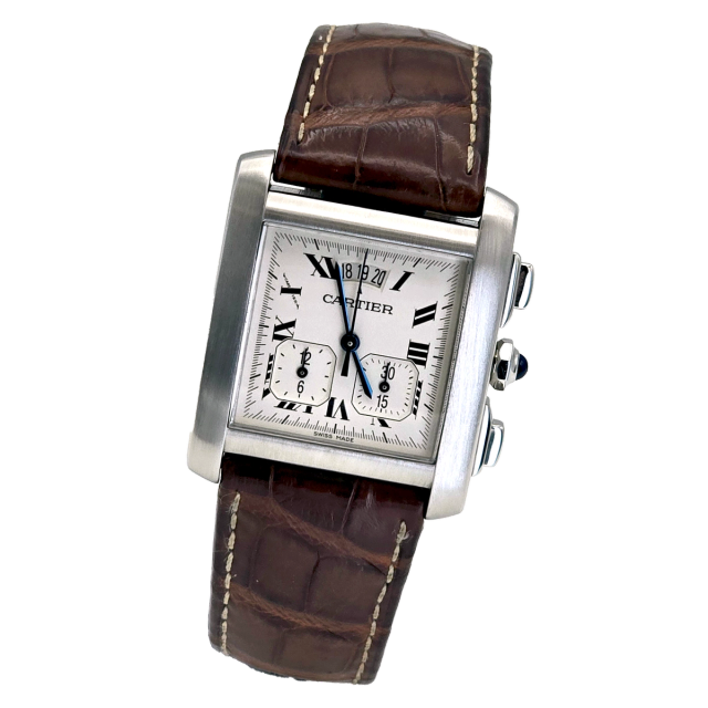 Cartier Tank Francaise XXL Chronoflex Ref. W5101455 — pre-owned luxury watch at Pertempus