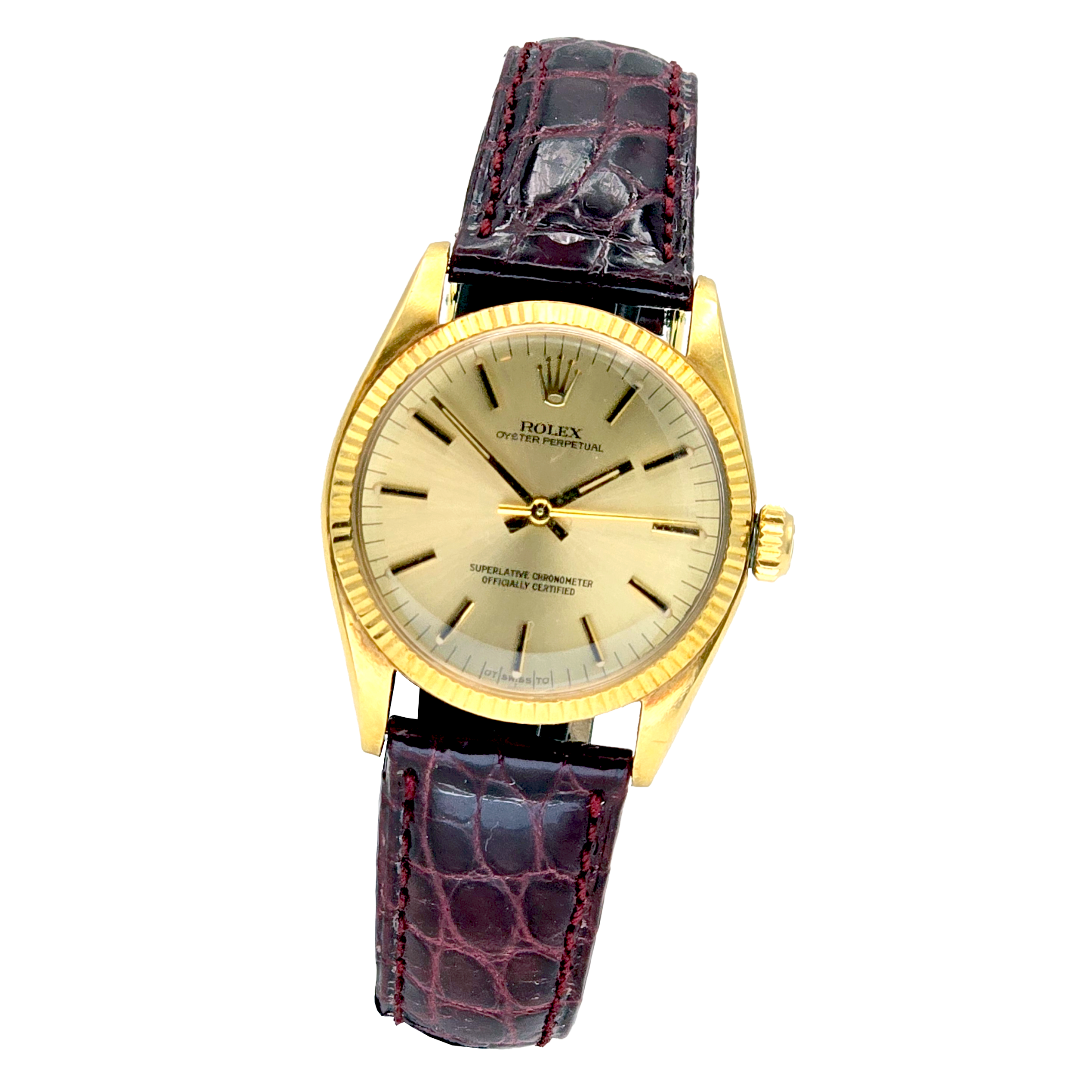 Rolex Oyster Perpetual 31 18K YG Ref. 6751 — pre-owned luxury watch at Pertempus