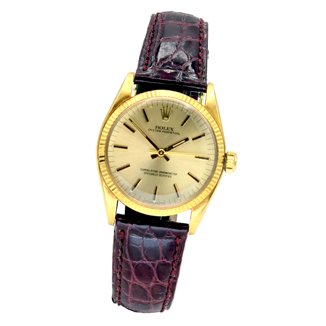 Rolex Oyster Perpetual 31 18K YG Ref. 6751 — pre-owned luxury watch at Pertempus