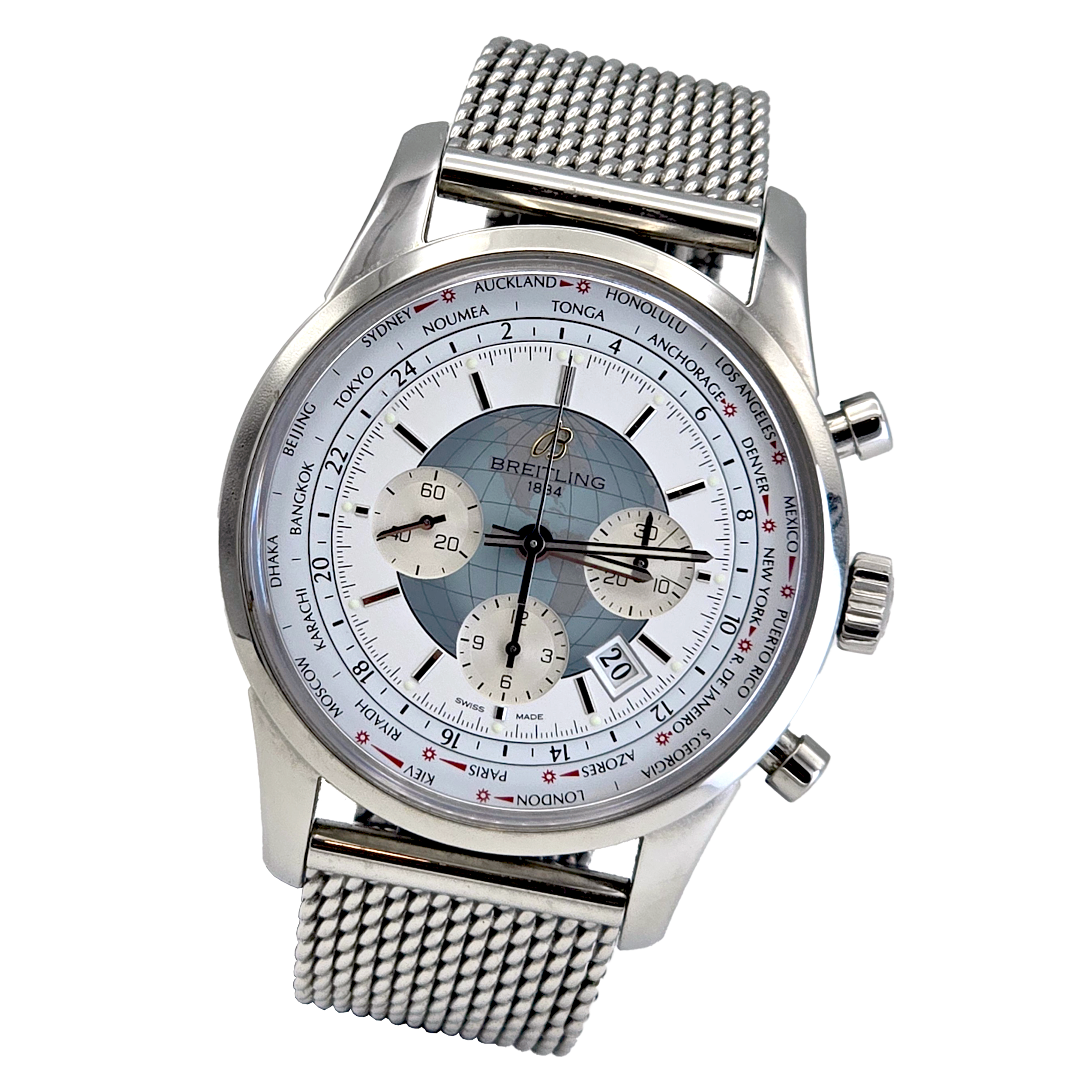 Breitling Transocean Chronograph Unitime Ref. AB0510U0/A732/152A — pre-owned luxury watch at Pertempus