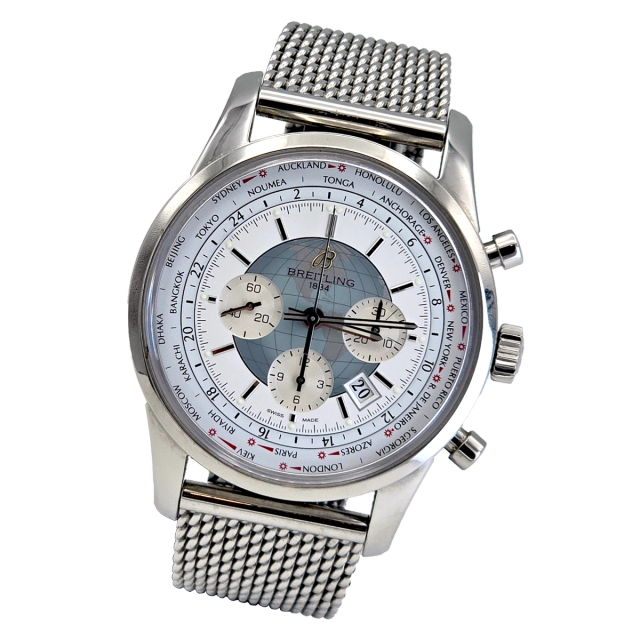 Breitling Transocean Chronograph Unitime Ref. AB0510U0/A732/152A — pre-owned luxury watch at Pertempus