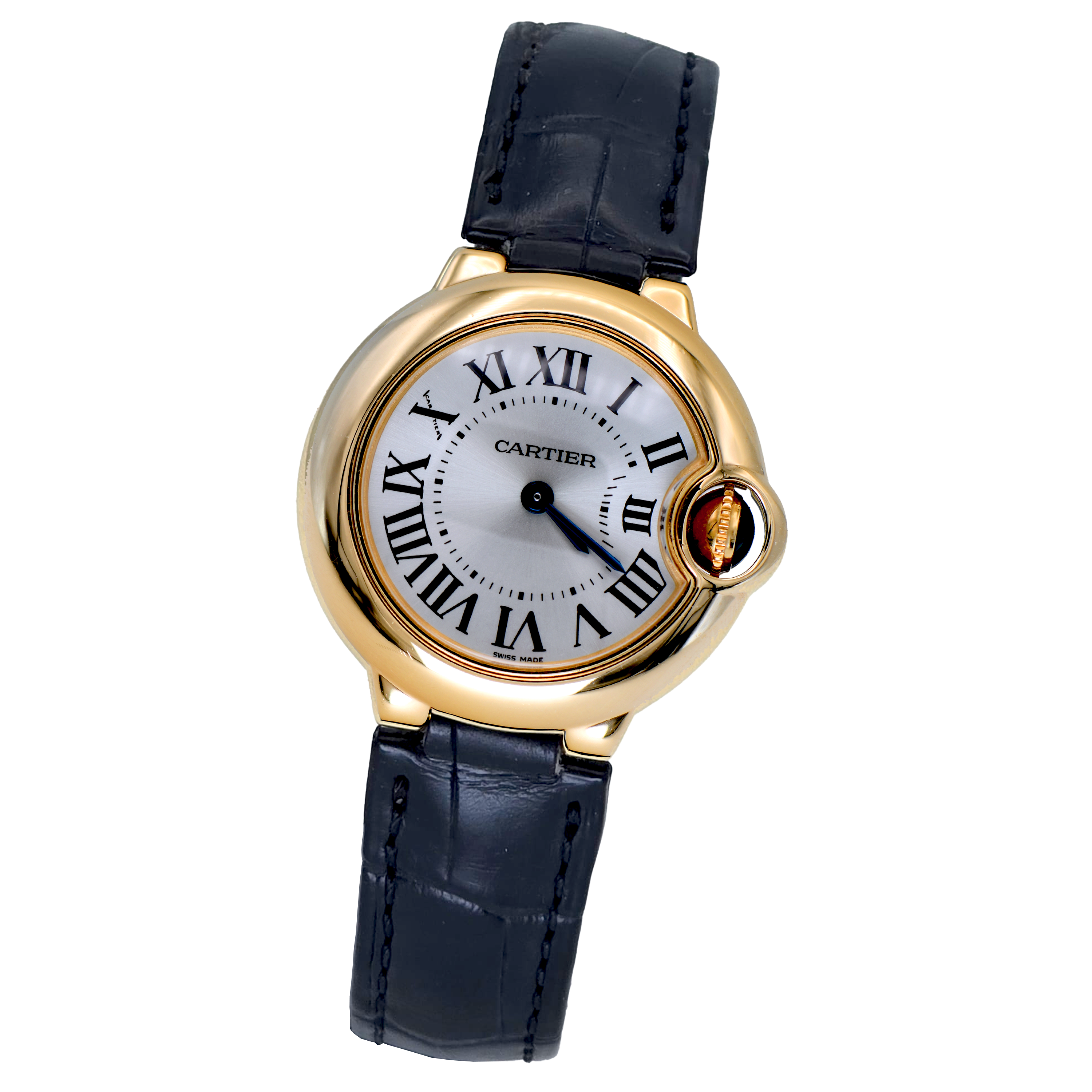 Cartier Balon Bleu 28mm 18K Ref. W6900156-3006 — pre-owned luxury watch at Pertempus