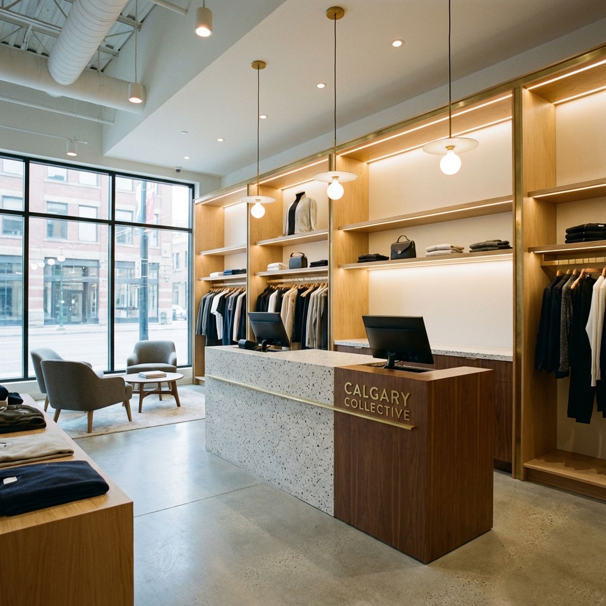 High-end custom retail boutique interior in Calgary