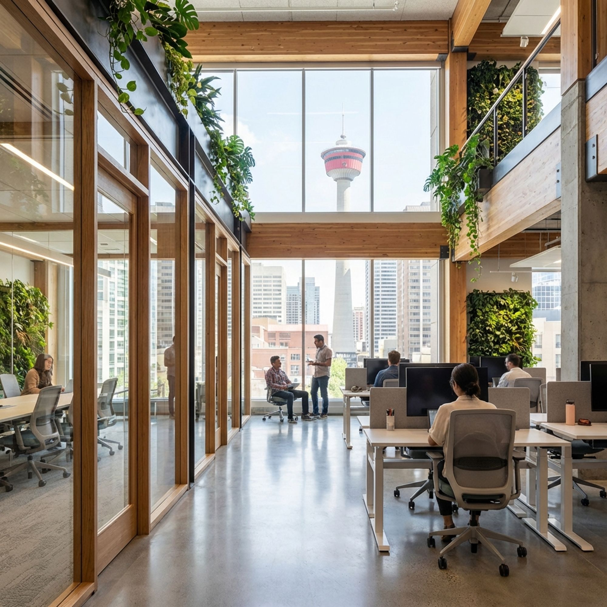 Modern downtown Calgary tech office with open concept design