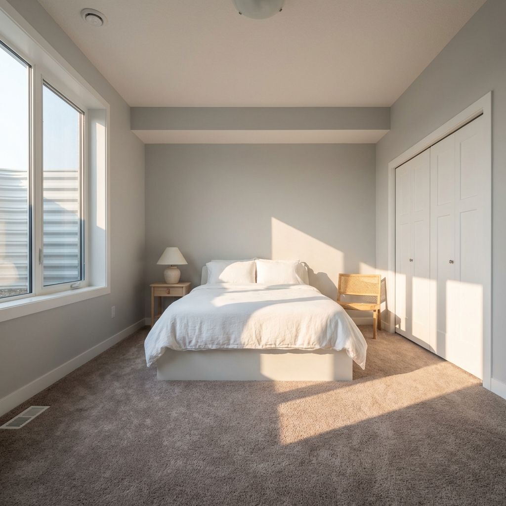 Bright legal basement bedroom with large egress window