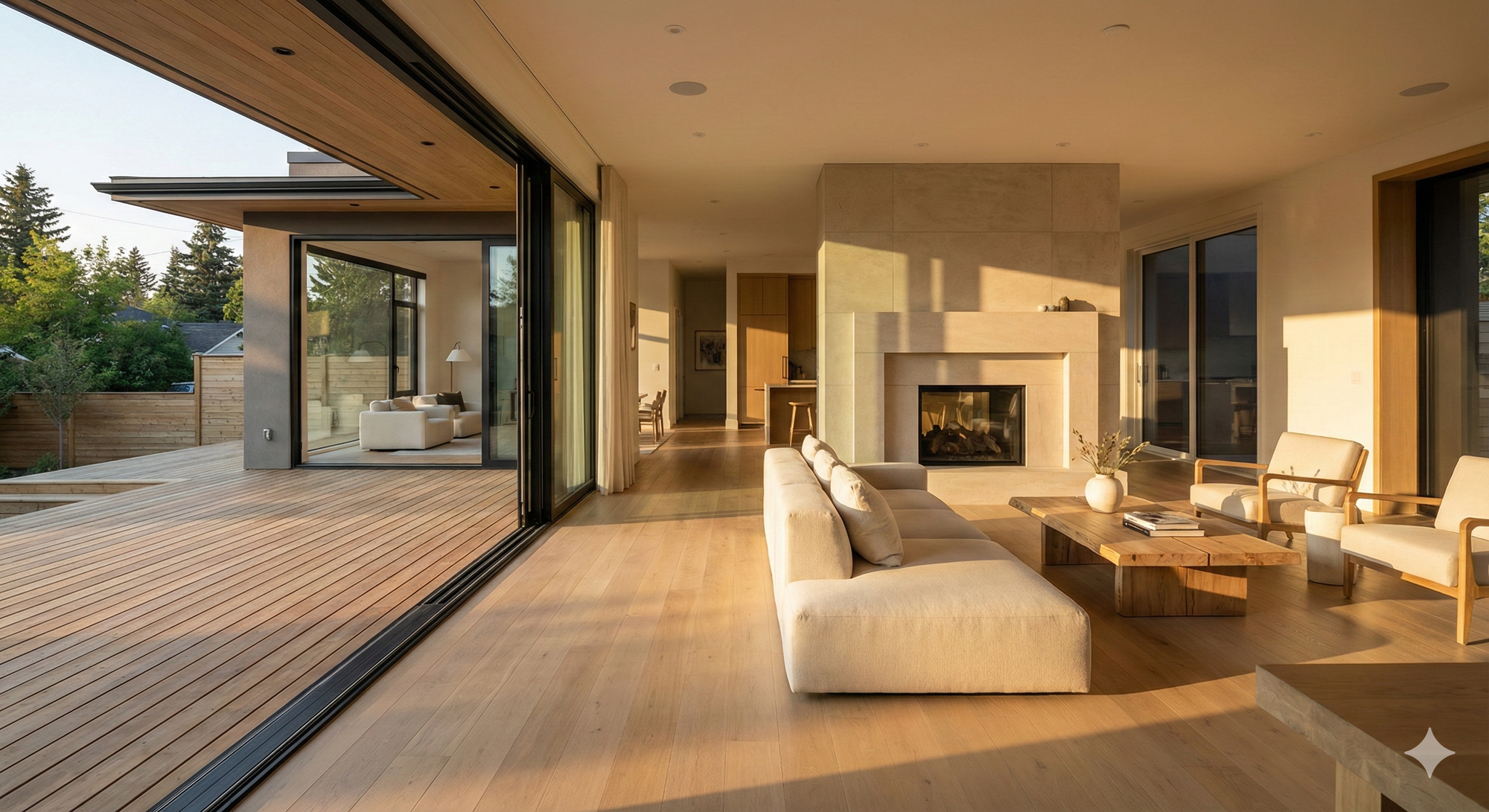 Modern luxury home renovation in Altadore Calgary featuring open-concept living space with natural light