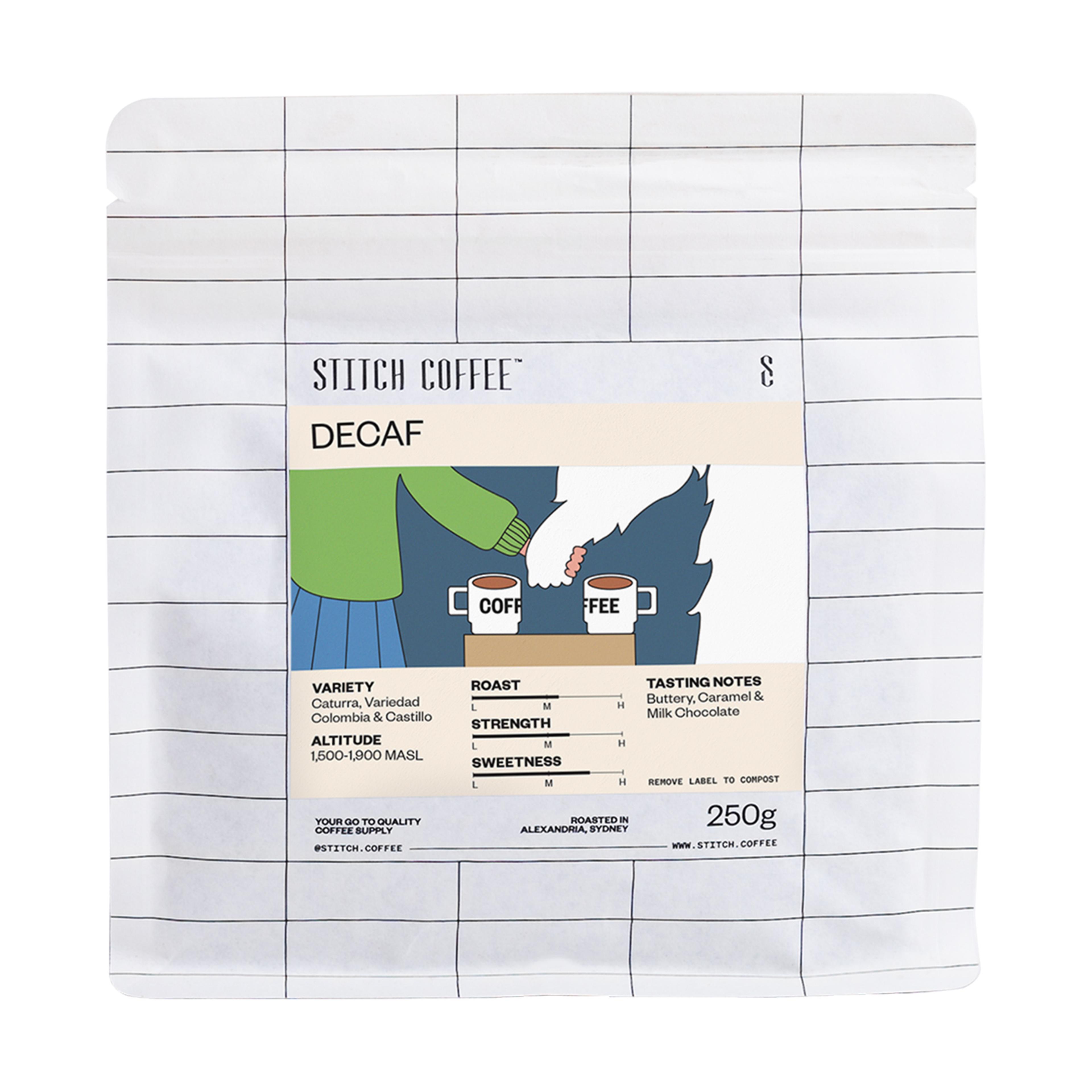 Colombia, Popayan DECAF 250g Bag Front